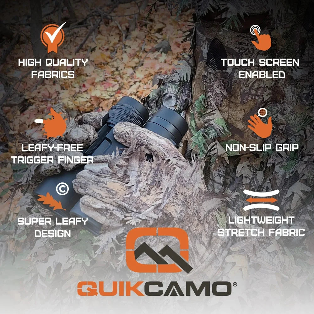Leafy Camo Gloves (Fingerless or Touchscreen Tips)