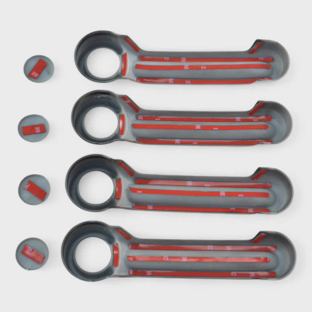 2007-2017 Jeep Wrangler, 08-13 Jeep Liberty, 2018 Jeep Wrangler JK, 07-12 Dodge Nitro No Smart Key 8 PCS Gloss Black Tape-on Patented Door Handle Cover