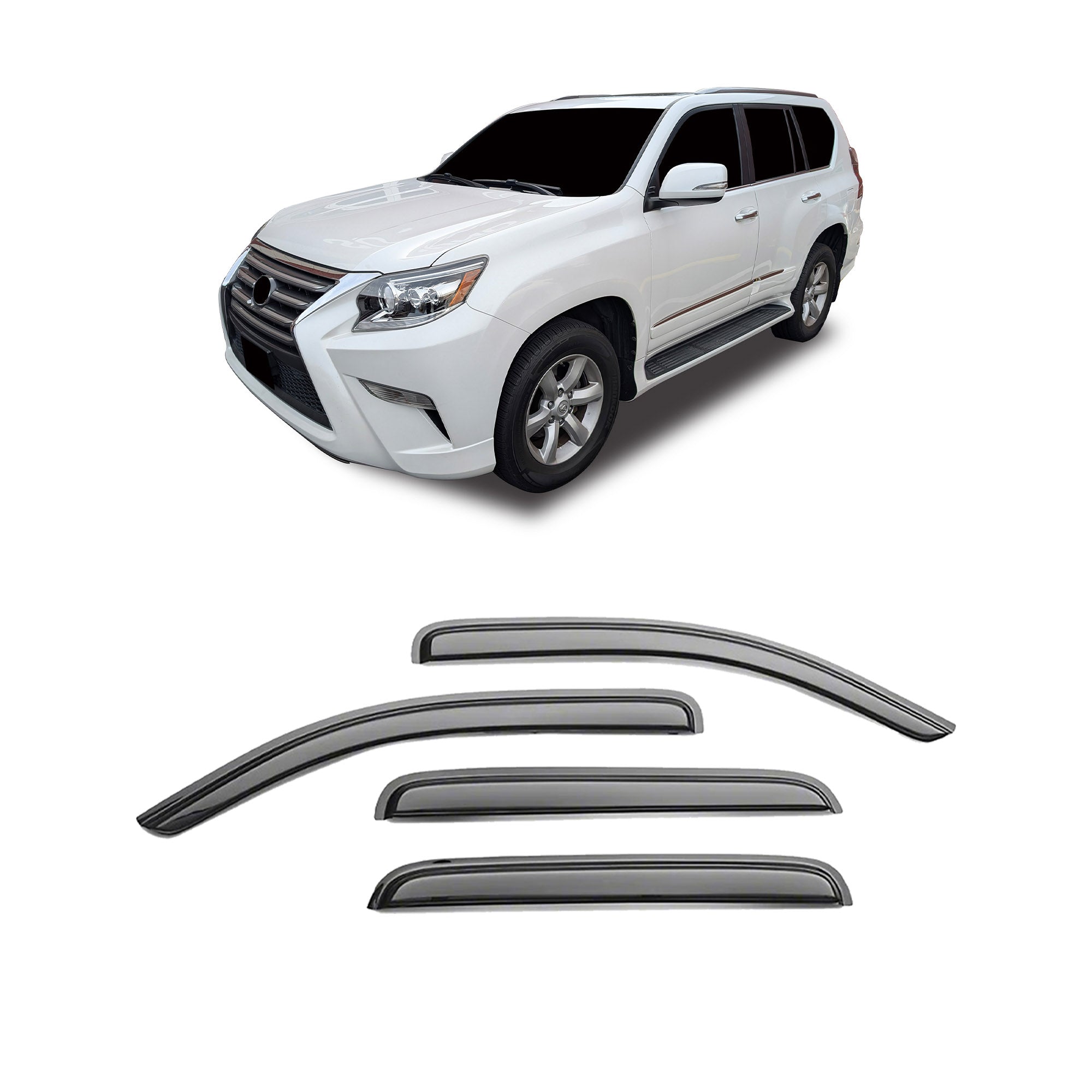 2010-2022 Lexus Gx460 Rain Guards Tape On | Black Horse Off Road - Image 1