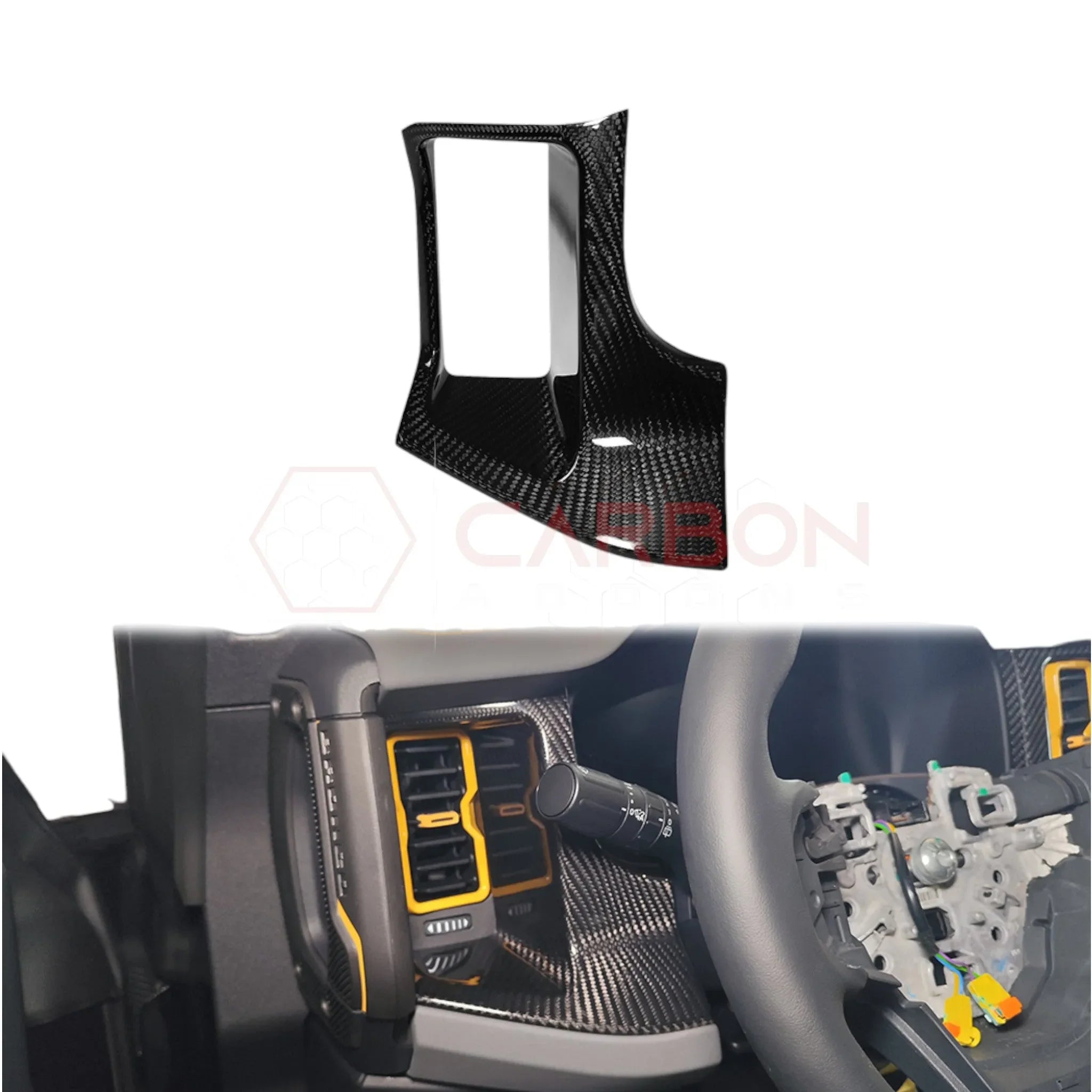 Real Carbon Fiber Left Driver Side Dash AC Vent Trim Cover For 2021+ Ford Bronco