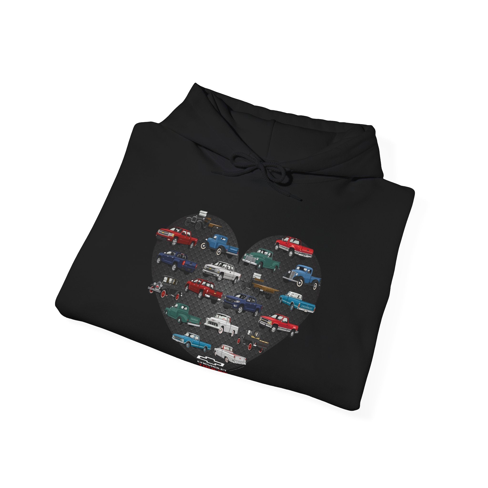 Personalized Unisex Chevy Trucks Heart Pullover Hoodie