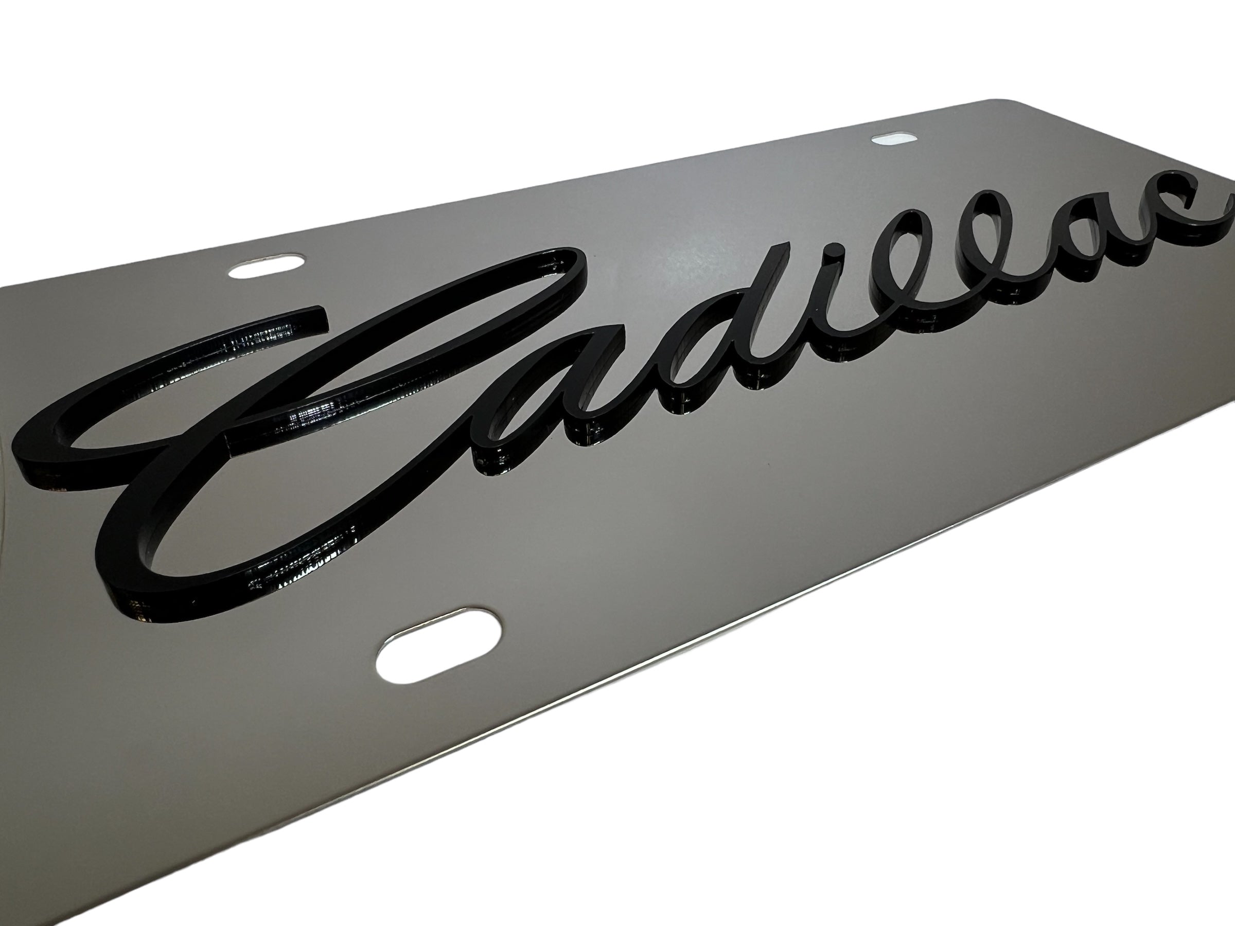 Cadillac Script Stainless Steel License Plate
