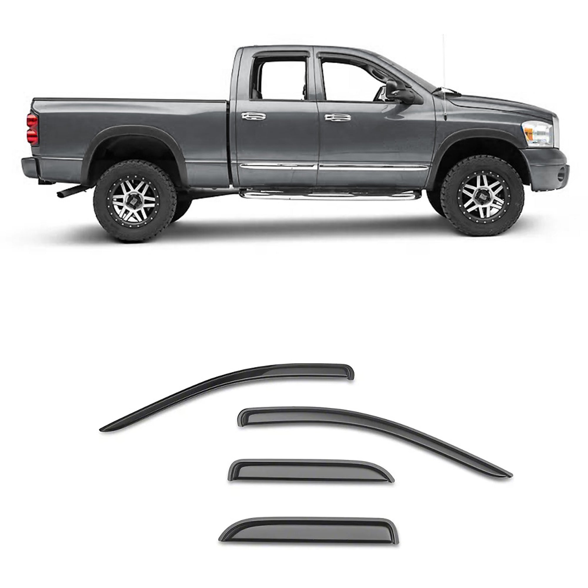2009-2019 Dodge Ram 1500 Rain Guards Tape On | Black Horse Off Road - Image 1