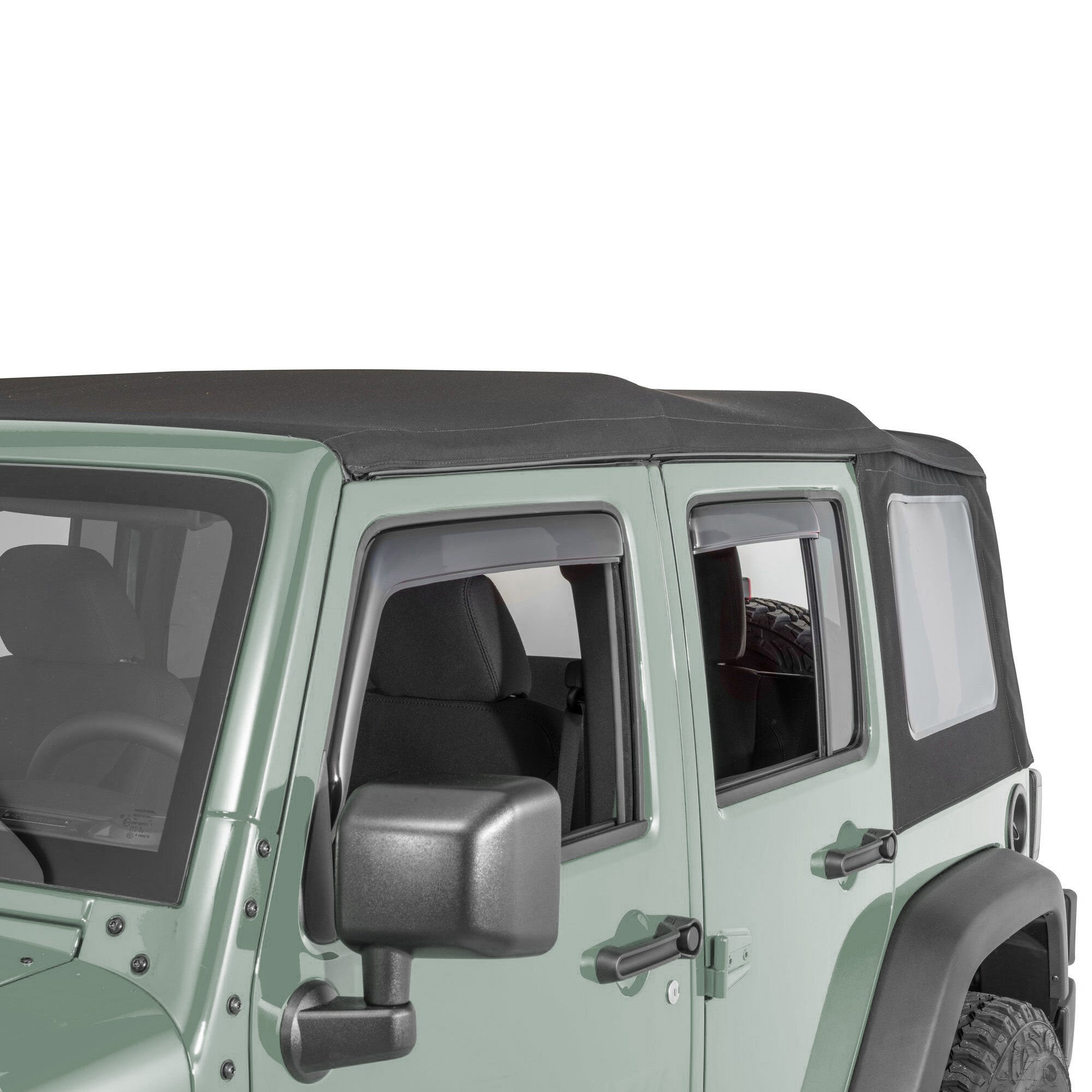 2007-2018 Jeep Wrangler Rain Guards Tape On | Black Horse Off Road - Image 2