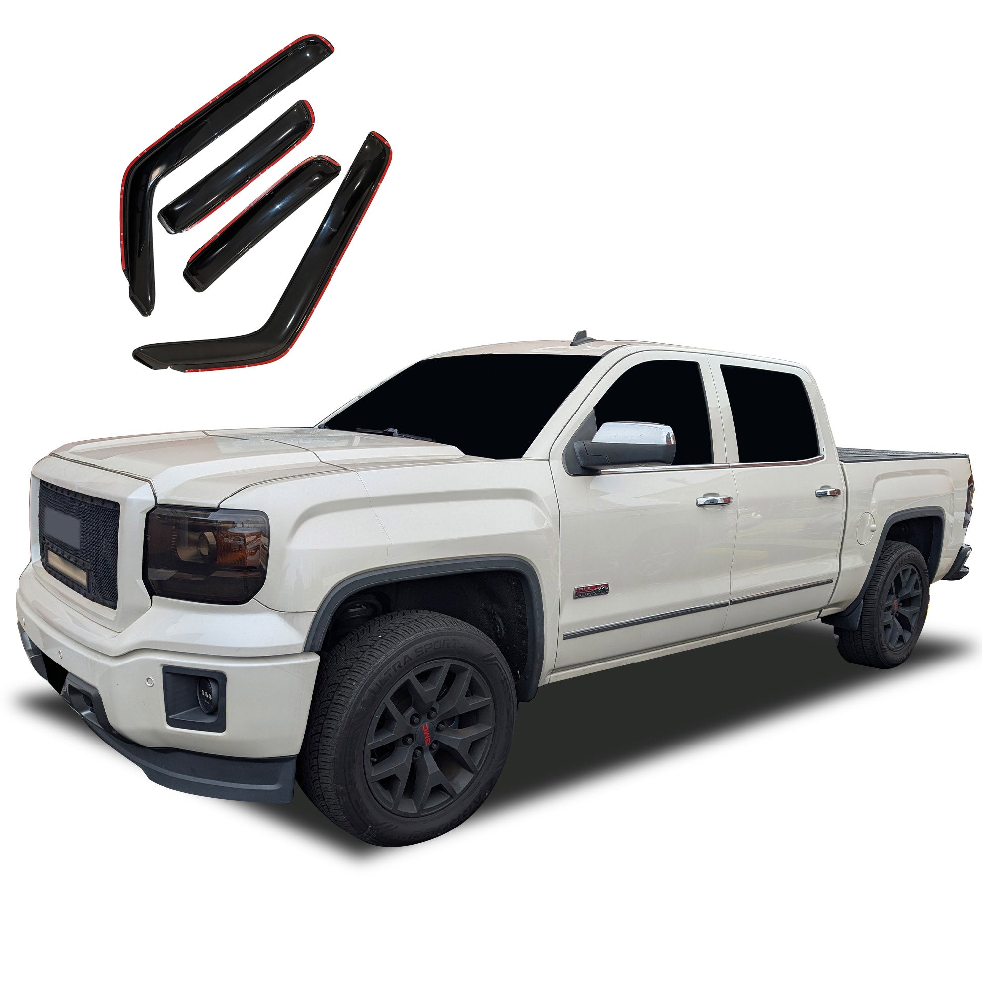 2014-2019 Sierra 1500 Rain Guards In Channel | Black Horse Off Road - Image 9