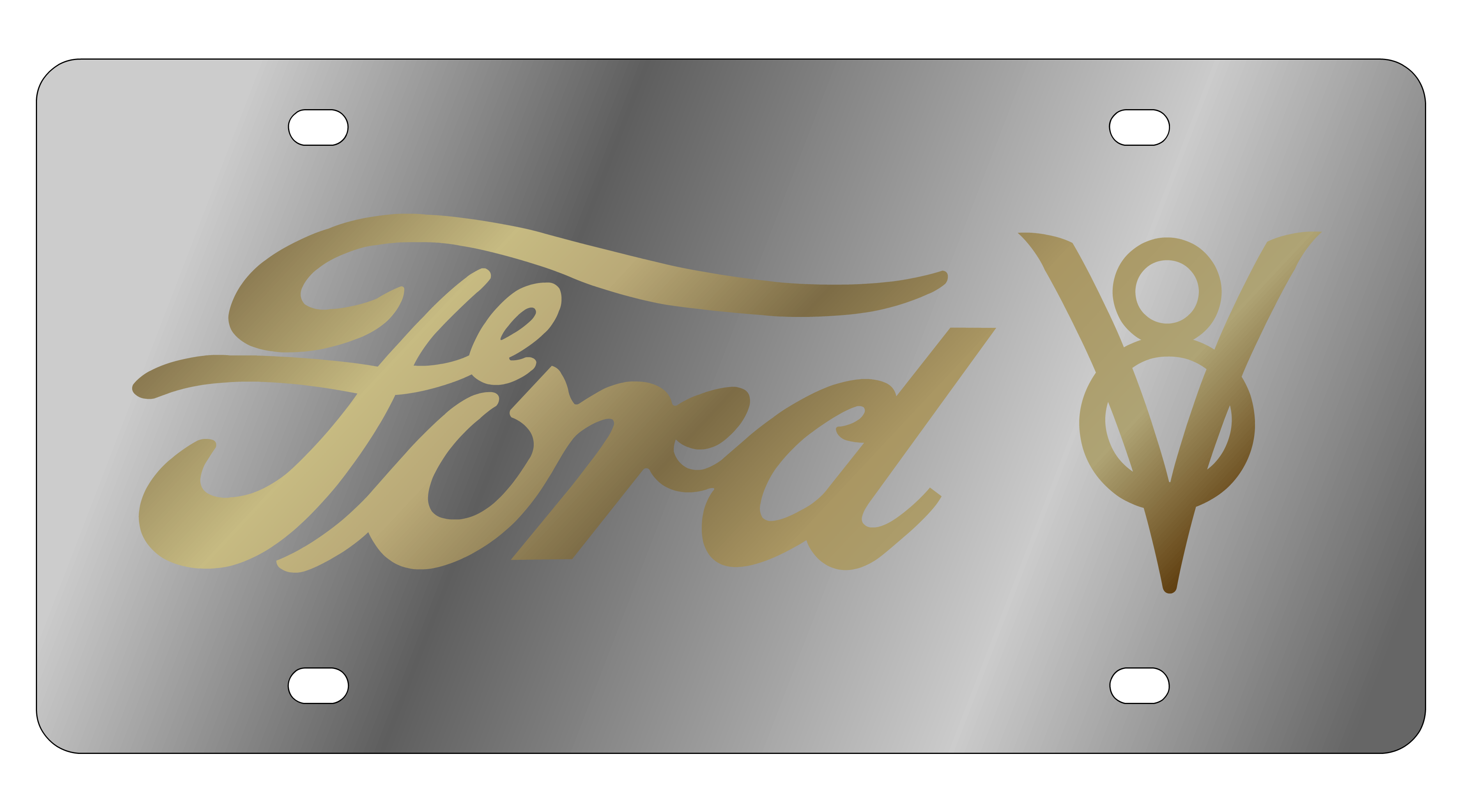 Ford V8 Stainless Steel License Plate