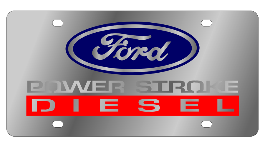 2005 Ford Power Stroke Diesel Stainless Steel License Plate