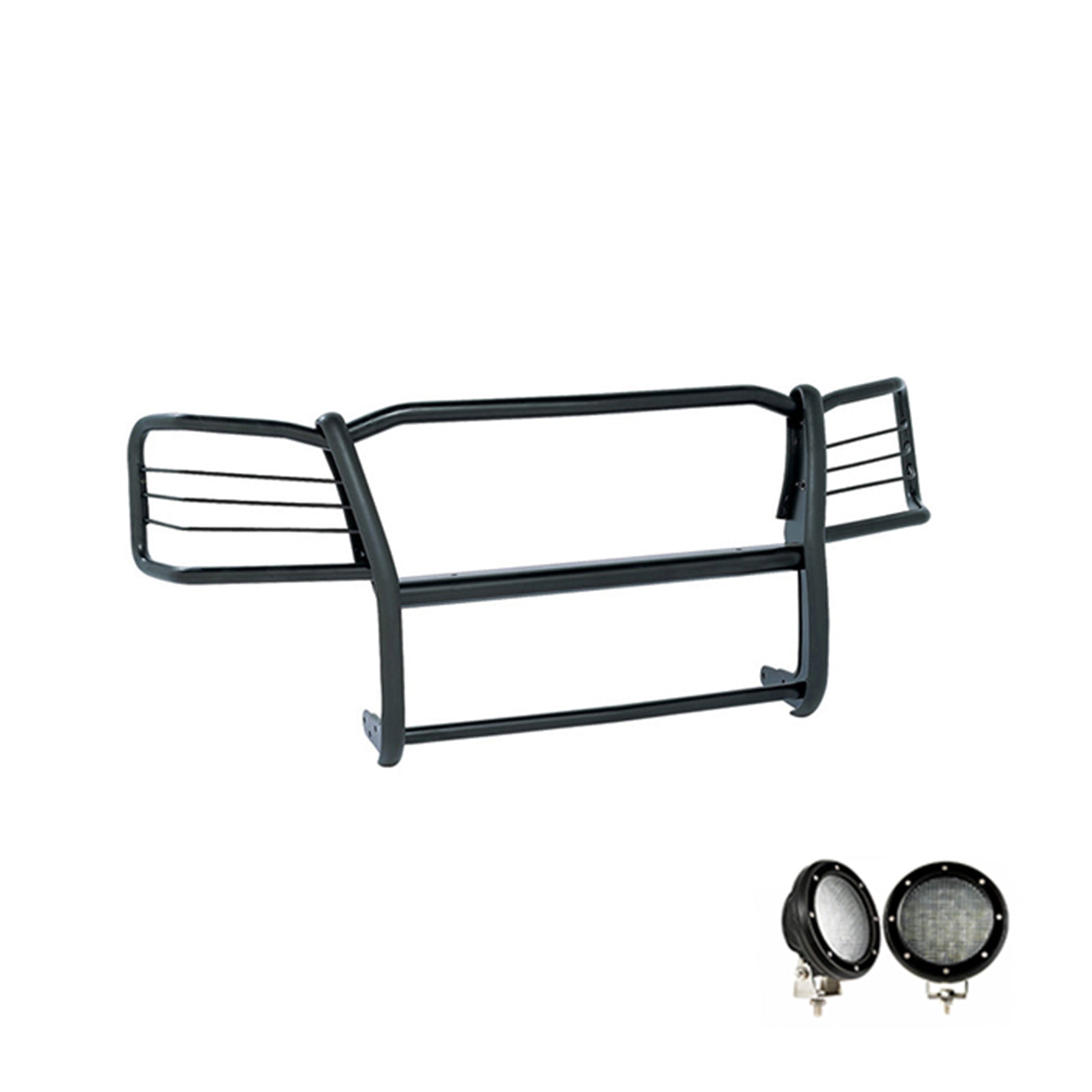 1998-2004 Chevrolet Blazer Grille Guard Kit Modular Pair of 5.3" Dia. LED Flood Lights w/ Black Trim Rings Wiring Harness and Switch | Black Horse Off Road - Image 1