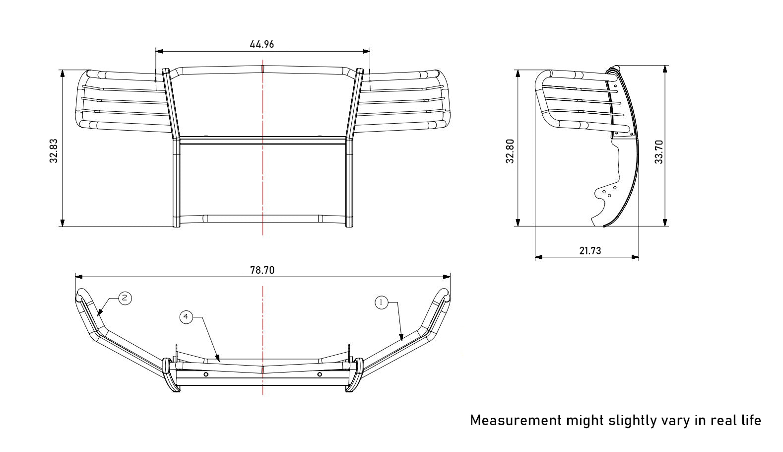 2007-2014 Chevrolet Avalanche Grille Guard Kit Modular Pair of 5.3" Dia. LED Flood Lights w/ Black Trim Rings Wiring Harness and Switch | Black Horse Off Road - Image 7