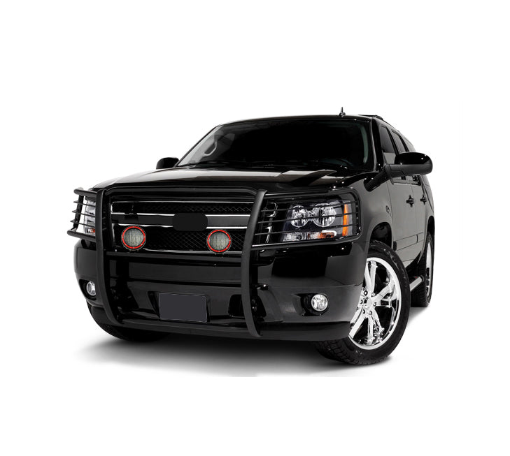 2007-2014 Chevrolet Avalanche Grille Guard Kit Modular Pair of 5.3" Dia. LED Flood Lights w/ Red Trim Rings Wiring Harness and Switch | Black Horse Off Road - Image 8