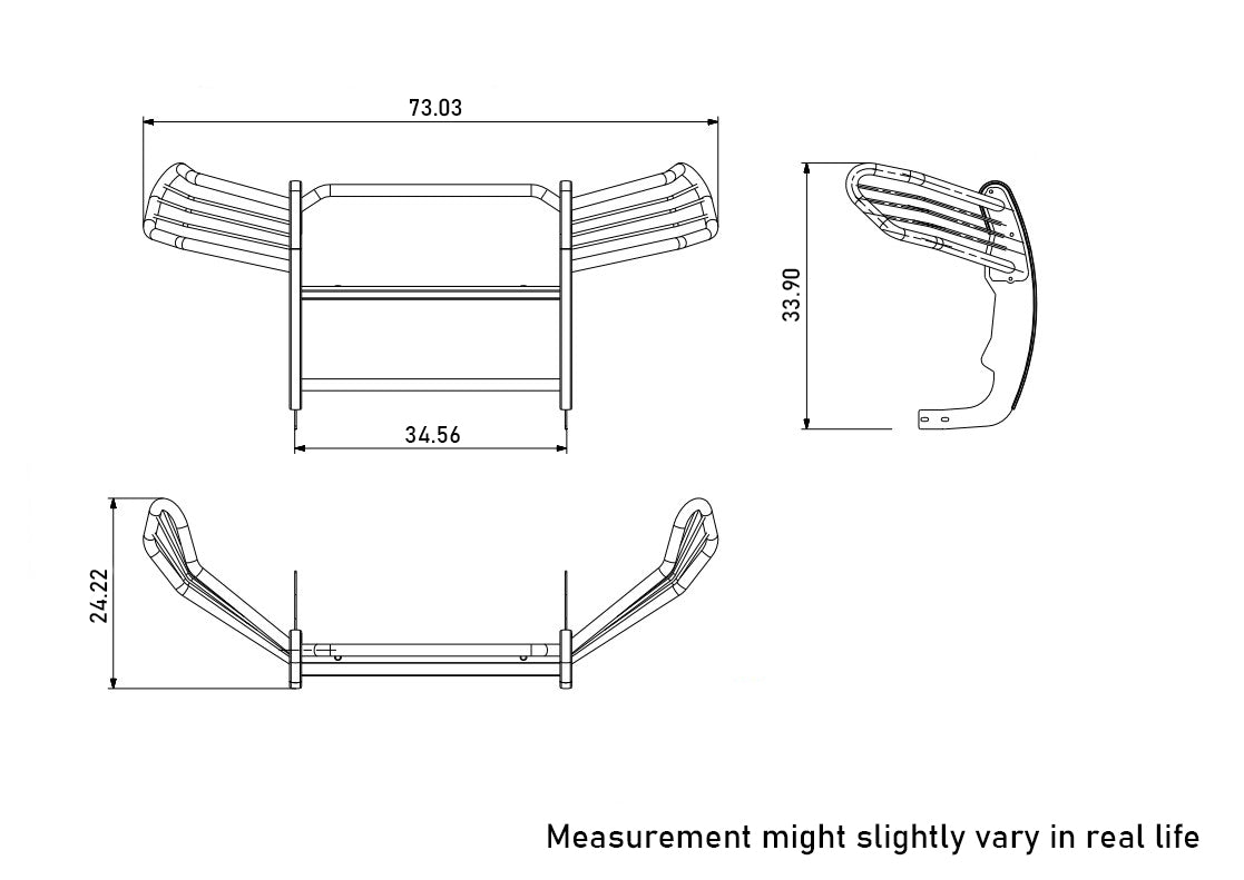 2019-2024 Toyota Rav4 Grille Guard Kit Modular Incl. pair of 7.0"Dia. LED Lights w/ Black Trim Rings w/ Wiring Harness and Switch | Black Horse Off Road - Image 8