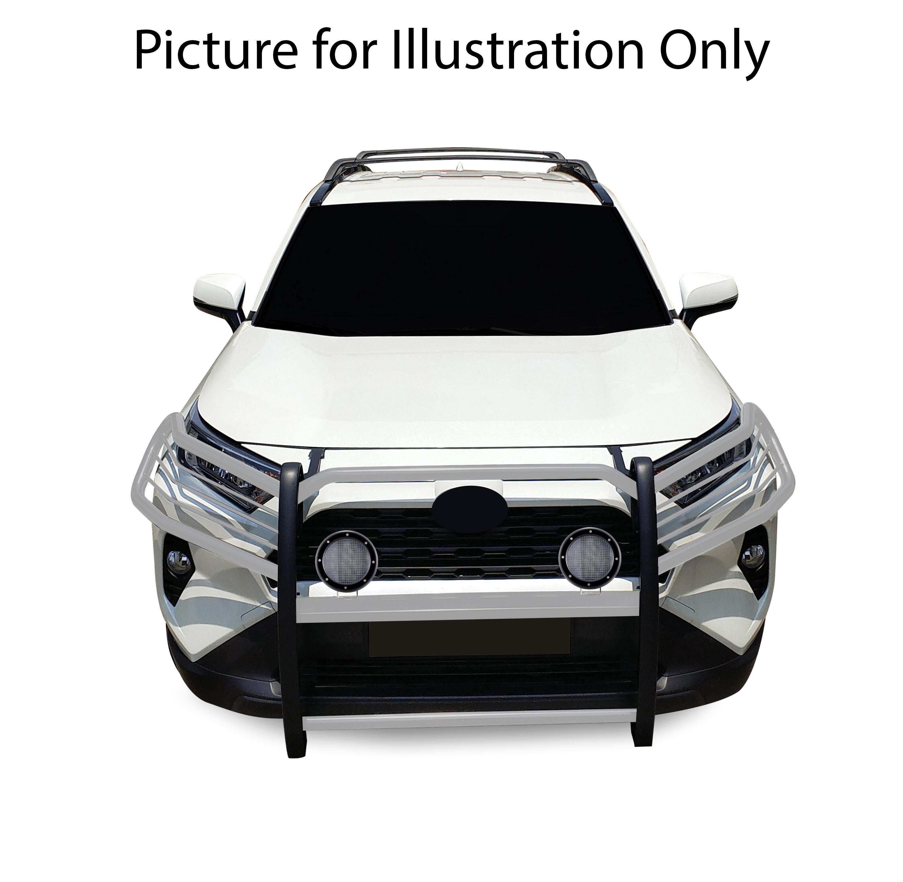 2019-2024 Toyota Rav4 Grille Guard Kit Modular Pair of 5.3" Dia. LED Flood Lights w/ Black Trim Rings Wiring Harness and Switch | Black Horse Off Road - Image 8