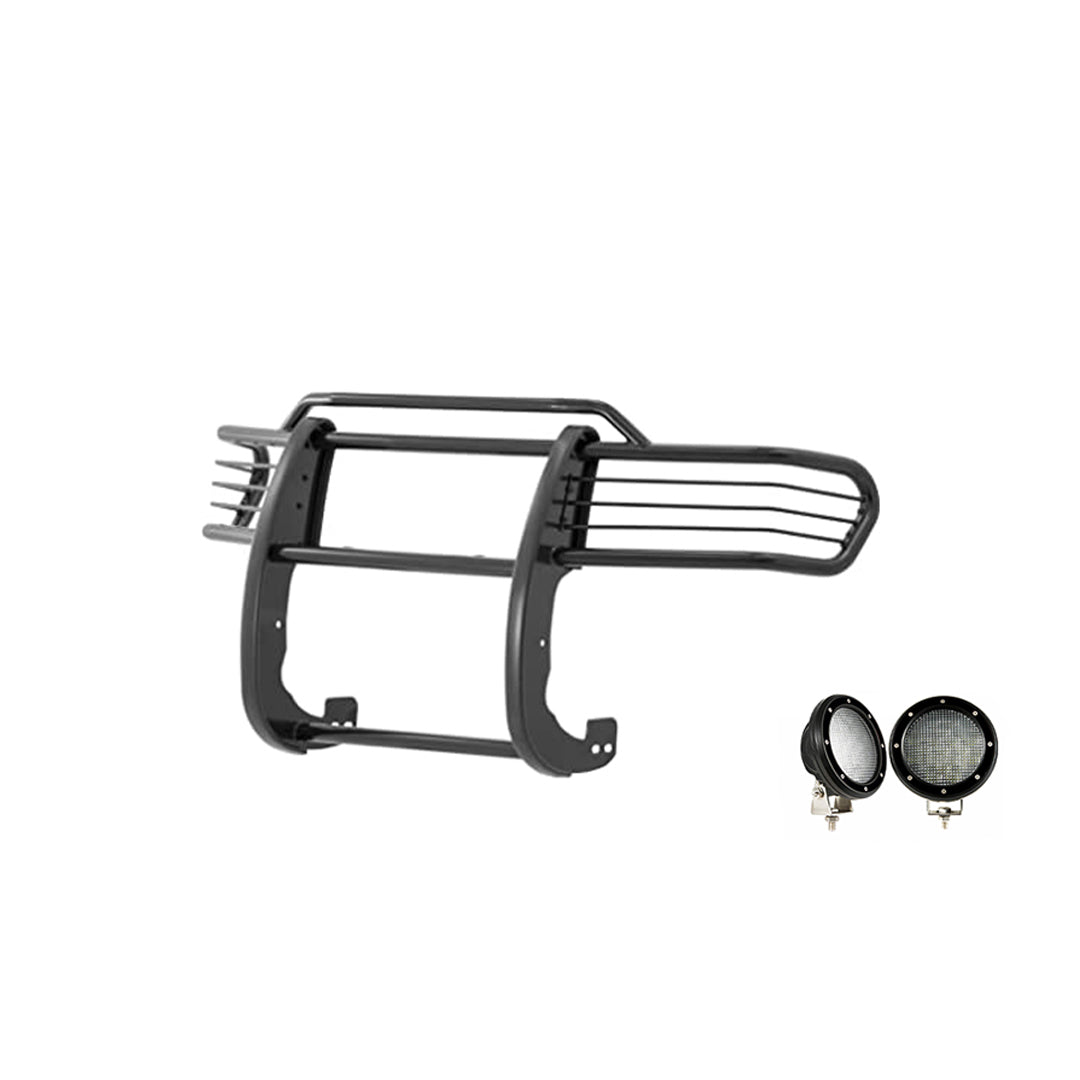 2007-2014 Toyota Fj Cruiser Grille Guard Kit Modular Pair of 5.3" Dia. LED Flood Lights w/ Black Trim Rings Wiring Harness and Switch | Black Horse Off Road - Image 8