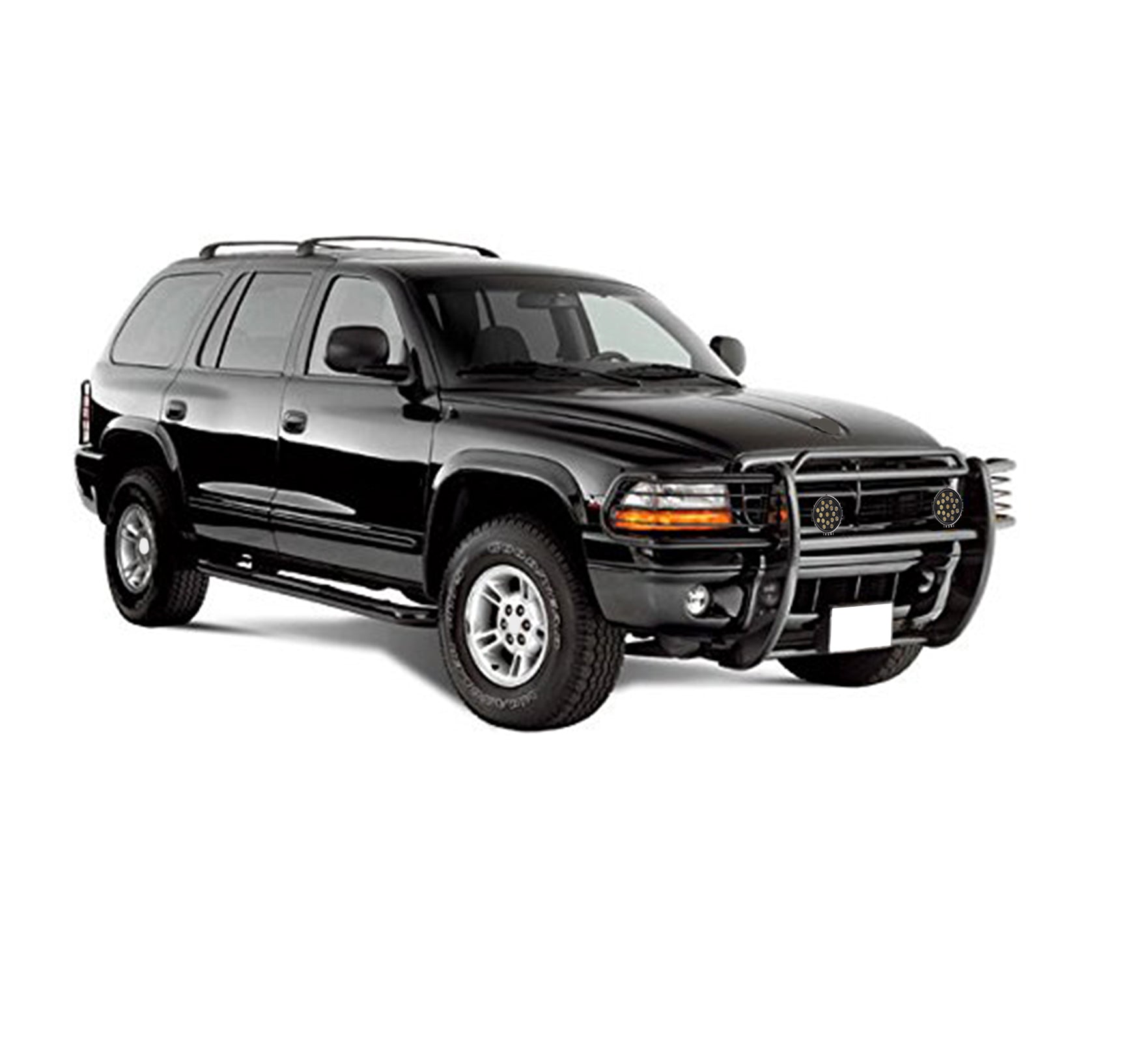1997-2004 Dodge Ram Dakota Grille Guard Kit Modular Incl. pair of 7.0"Dia. LED Lights w/ Black Trim Rings w/ Wiring Harness and Switch | Black Horse Off Road - Image 3