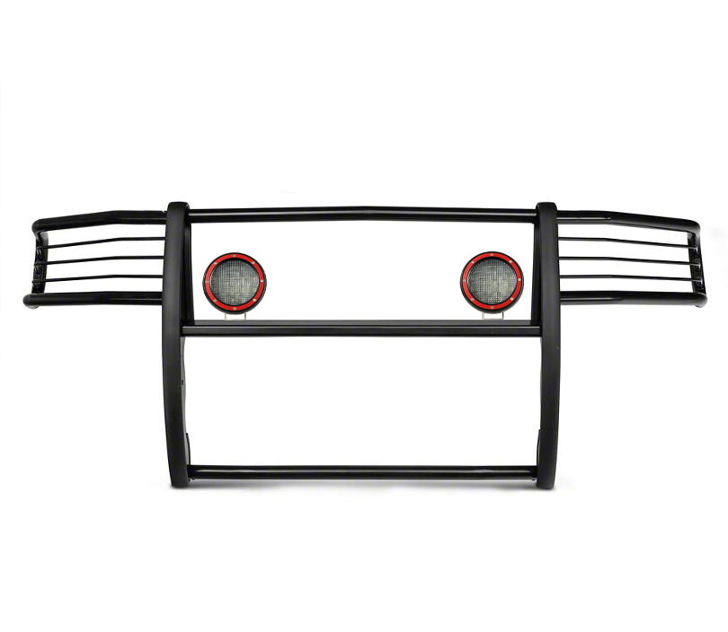 2003-2005 Dodge Ram Ram 1500 Grille Guard Kit Modular Pair of 5.3" Dia. LED Flood Lights w/ Red Trim Rings Wiring Harness and Switch | Black Horse Off Road - Image 10