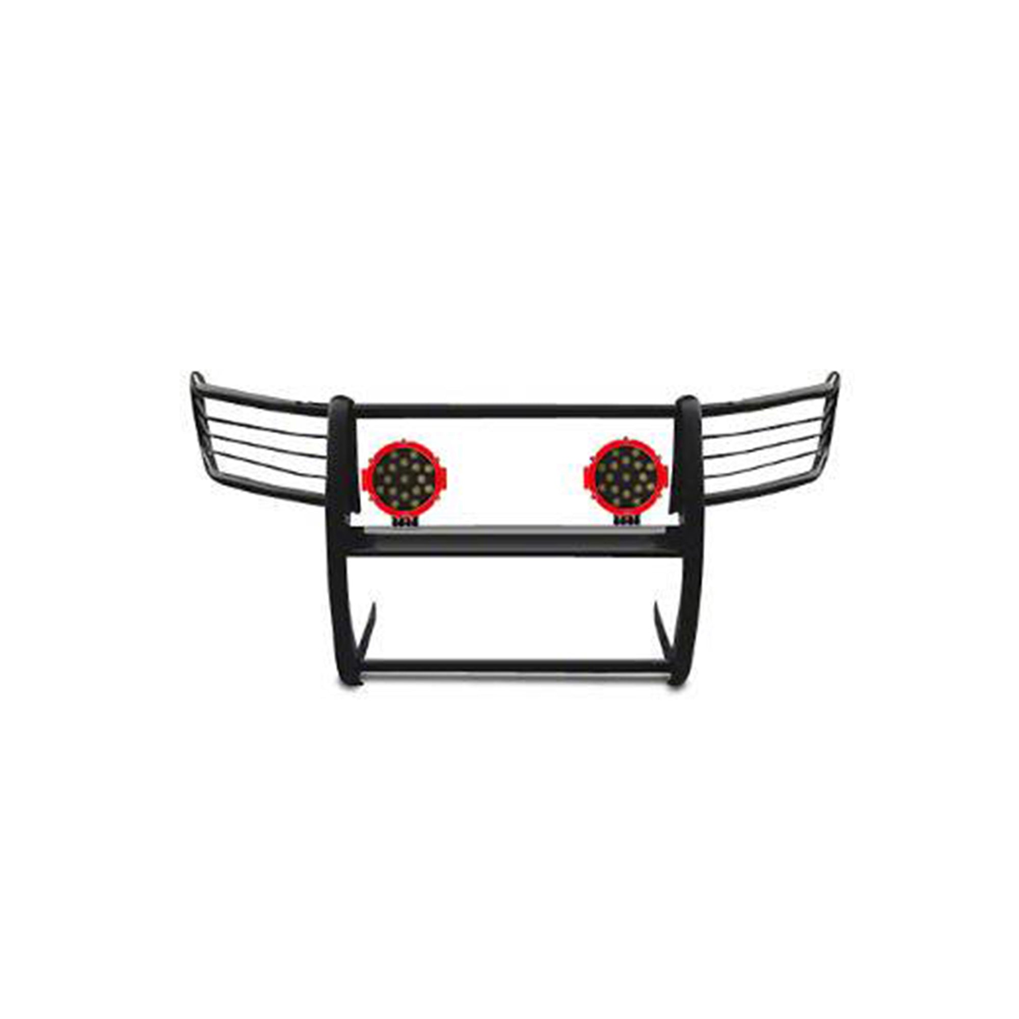 2019-2026 Dodge Ram 1500 Grille Guard Kit Modular Incl. pair of 7.0"Dia. LED Lights w/Red Trim Rings w/ Wiring Harness and Switch | Black Horse Off Road - Image 1