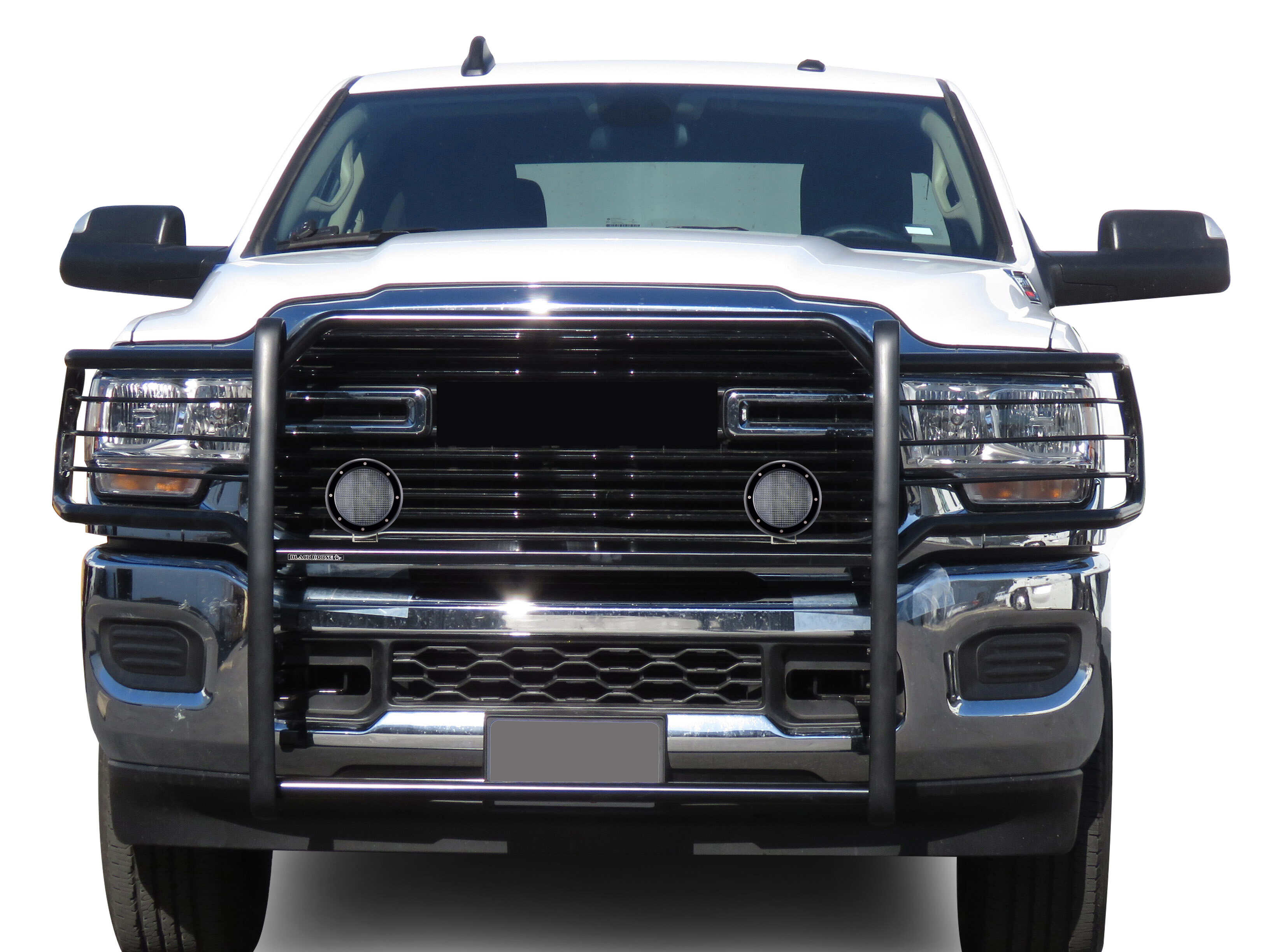2019-2024 Dodge Ram 2500 Grille Guard Kit Modular Pair of 5.3" Dia. LED Flood Lights w/ Black Trim Rings Wiring Harness and Switch | Black Horse Off Road - Image 10