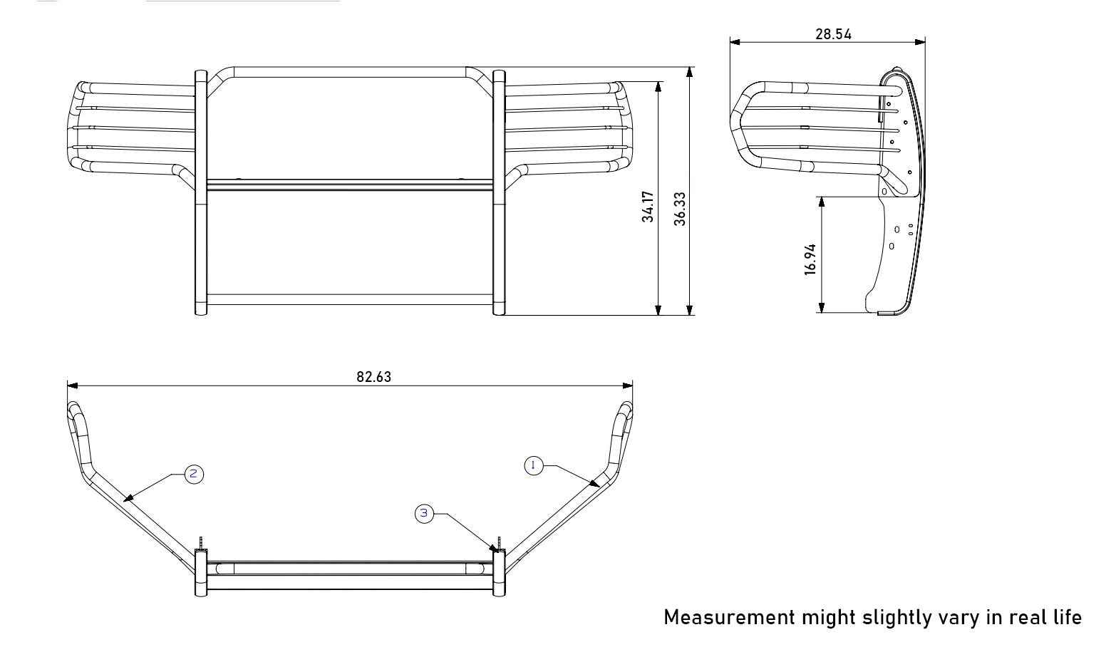 2019-2024 Dodge Ram 2500 Grille Guard Modular | Black Horse Off Road - Image 7