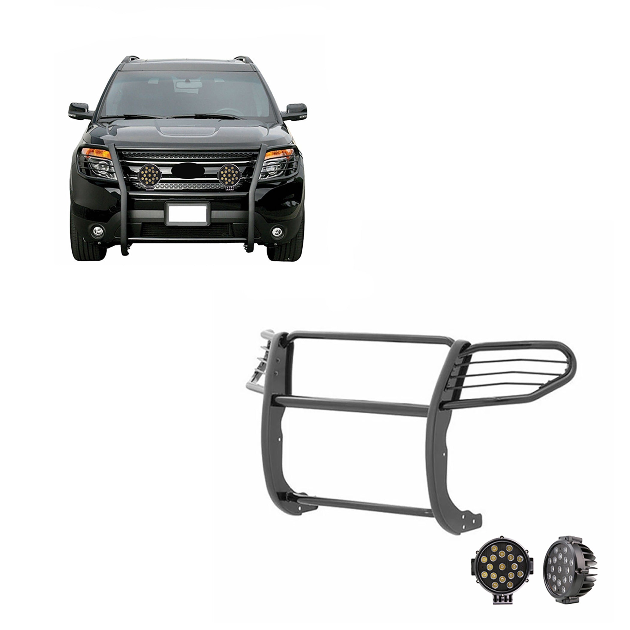 2016-2019 Ford Explorer Grille Guard Kit Modular | Black Horse Off Road - Image 1