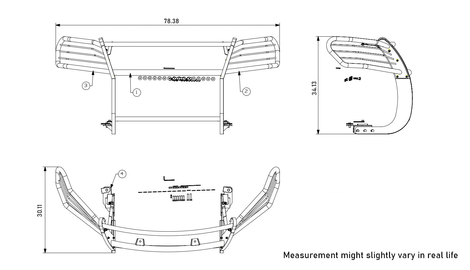 2016-2019 Ford Explorer Grille Guard Kit Modular | Black Horse Off Road - Image 6