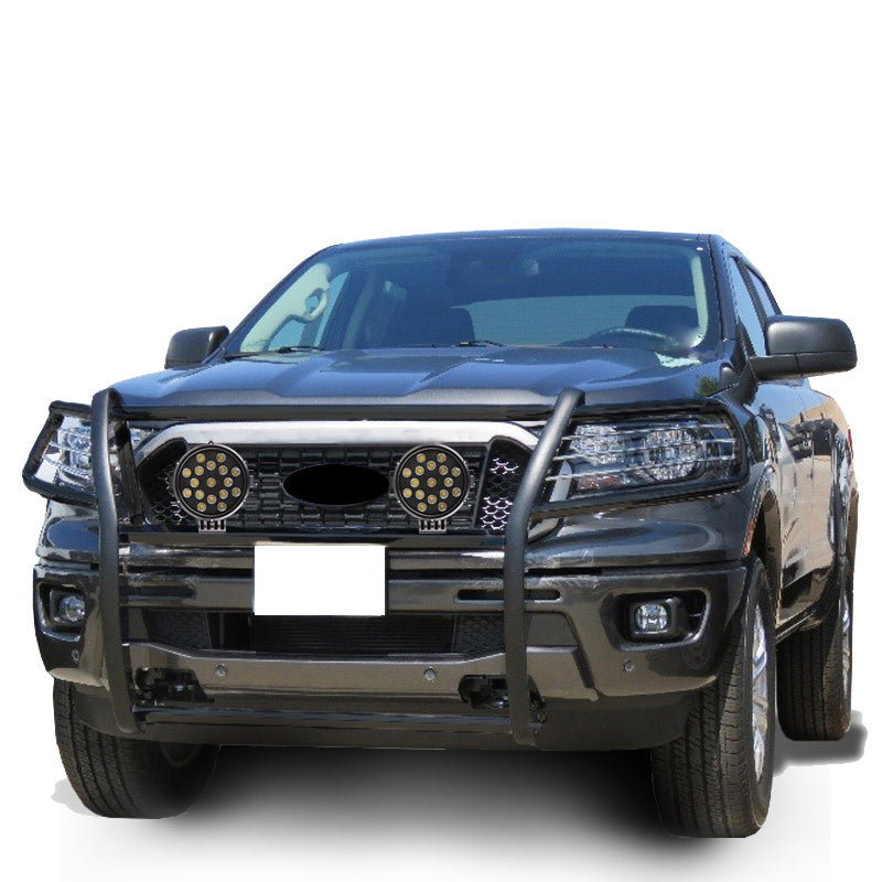 2019-2023 Ford Ranger Grille Guard Kit Modular Incl. pair of 7.0"Dia. LED Lights w/ Black Trim Rings w/ Wiring Harness and Switch | Black Horse Off Road - Image 5