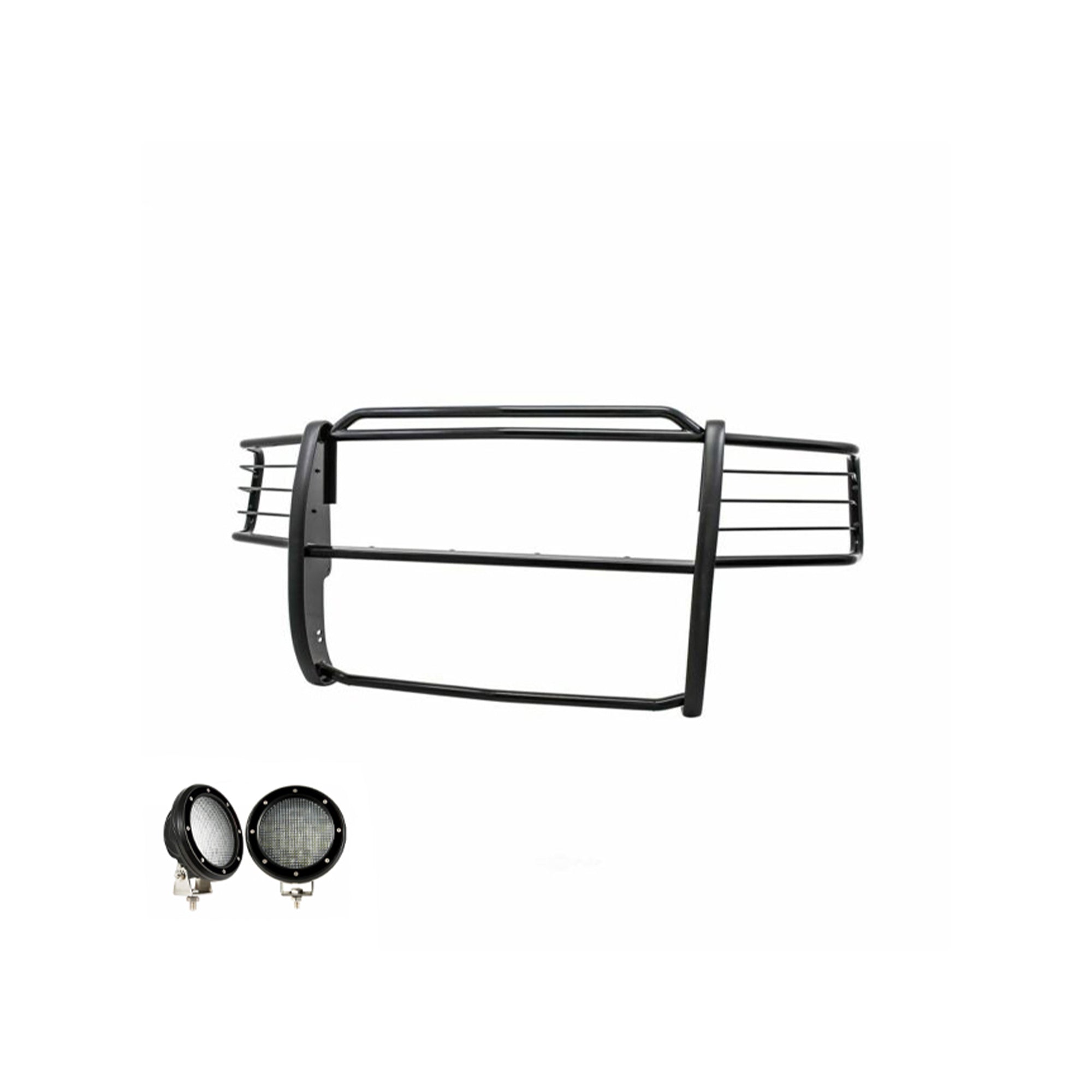 2001-2012 Ford Ranger Grille Guard Kit Modular Pair of 5.3" Dia. LED Flood Lights w/ Black Trim Rings Wiring Harness and Switch | Black Horse Off Road - Image 7