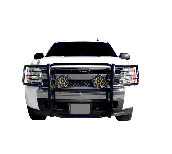 2014-2019 Chevrolet Silverado 1500 Grille Guard Kit Modular Incl. pair of 7.0"Dia. LED Lights w/ Black Trim Rings w/ Wiring Harness and Switch | Black Horse Off Road - Image 3