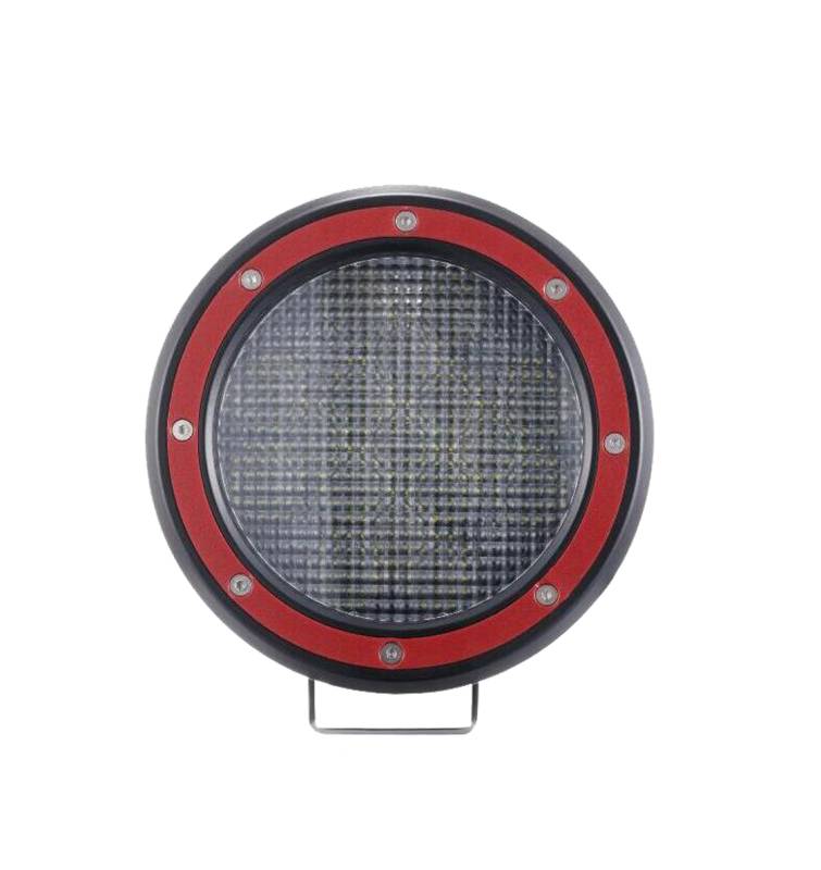 2019-2022 Chevrolet Silverado 1500 Grille Guard Kit Modular Pair of 5.3" Dia. LED Flood Lights w/ Red Trim Rings Wiring Harness and Switch | Black Horse Off Road - Image 7
