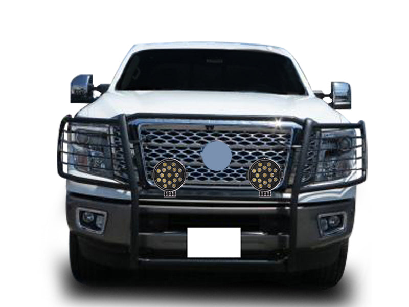 2016-2024 Nissan Titan Xd Grille Guard Kit Modular Incl. pair of 7.0"Dia. LED Lights w/ Black Trim Rings w/ Wiring Harness and Switch | Black Horse Off Road - Image 5