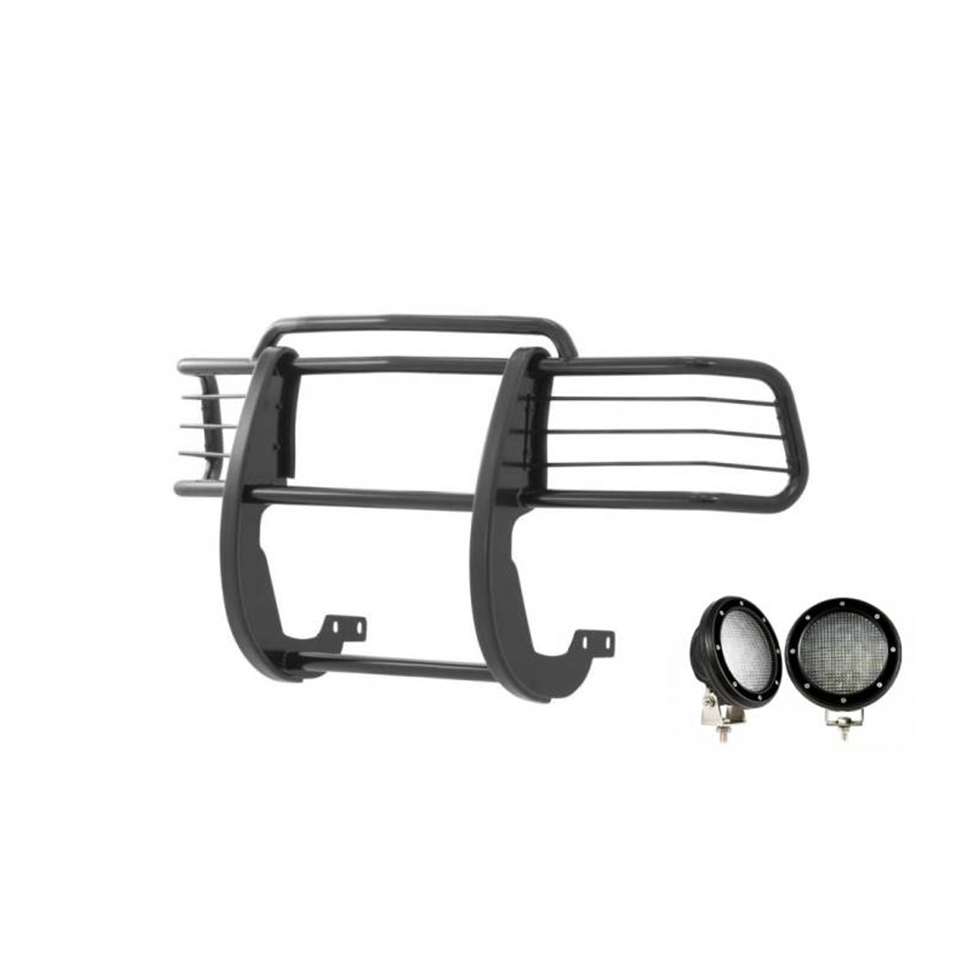 1996-2000 Toyota 4Runner Grille Guard Kit Modular Pair of 5.3" Dia. LED Flood Lights w/ Black Trim Rings Wiring Harness and Switch | Black Horse Off Road - Image 8