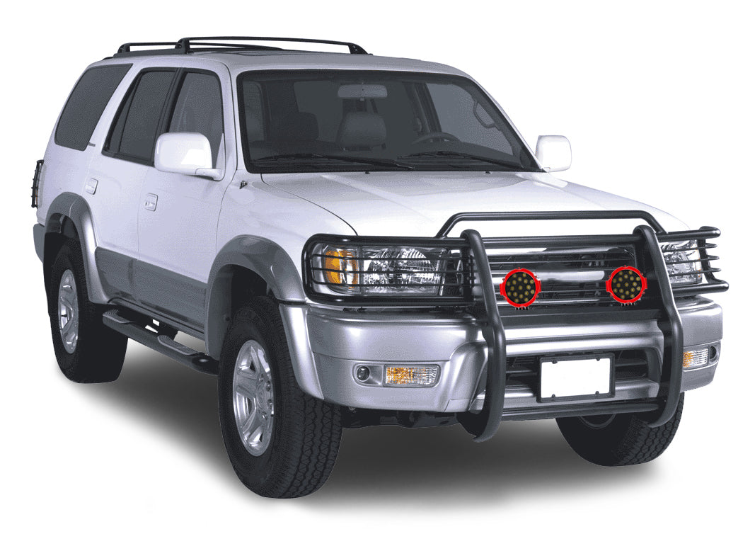 1999-2002 Toyota 4Runner Grille Guard Kit Modular Incl. pair of 7.0"Dia. LED Lights w/Red Trim Rings w/ Wiring Harness and Switch | Black Horse Off Road - Image 3