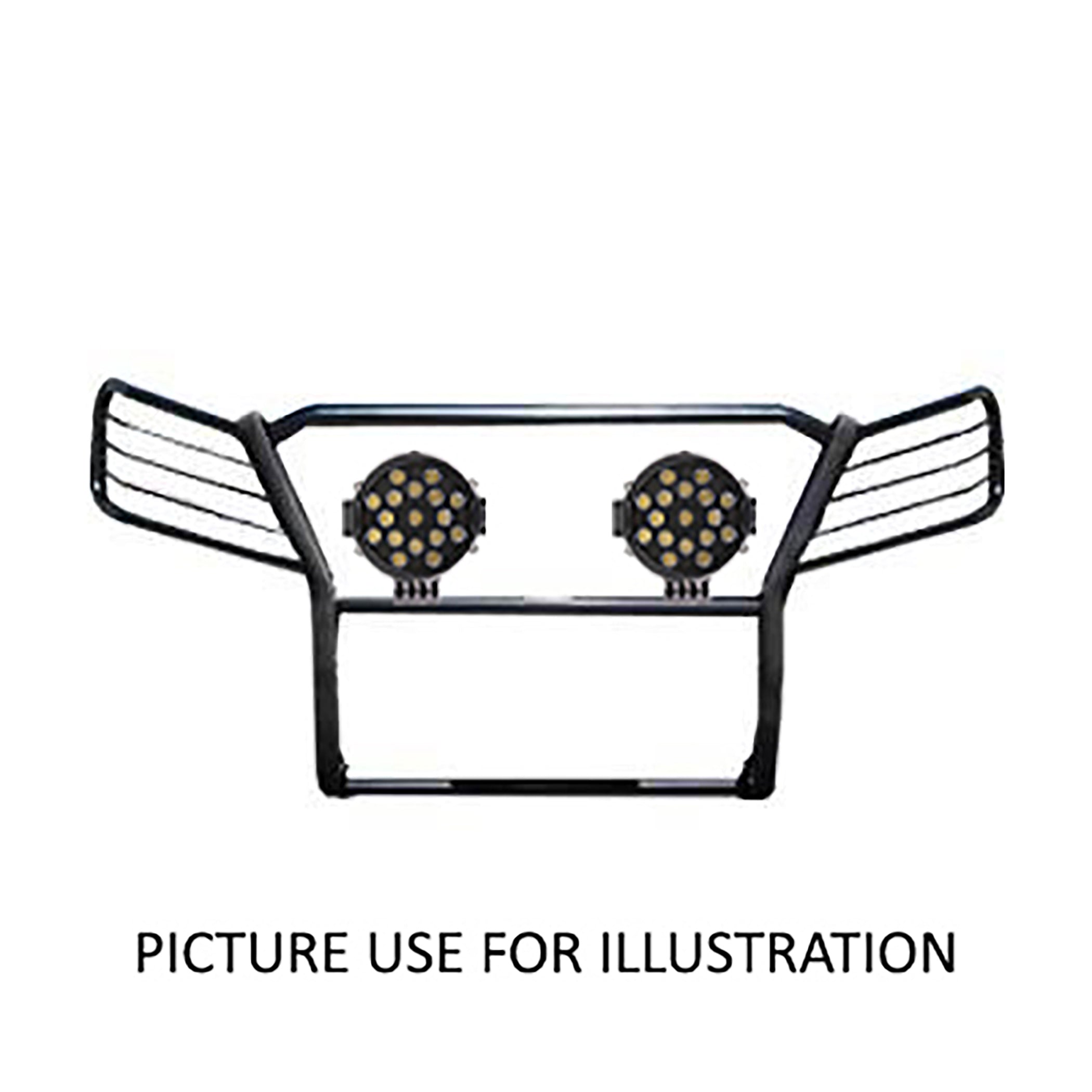 2001-2004 Toyota Tacoma Grille Guard Kit Modular Incl. pair of 7.0"Dia. LED Lights w/ Black Trim Rings w/ Wiring Harness and Switch | Black Horse Off Road - Image 2