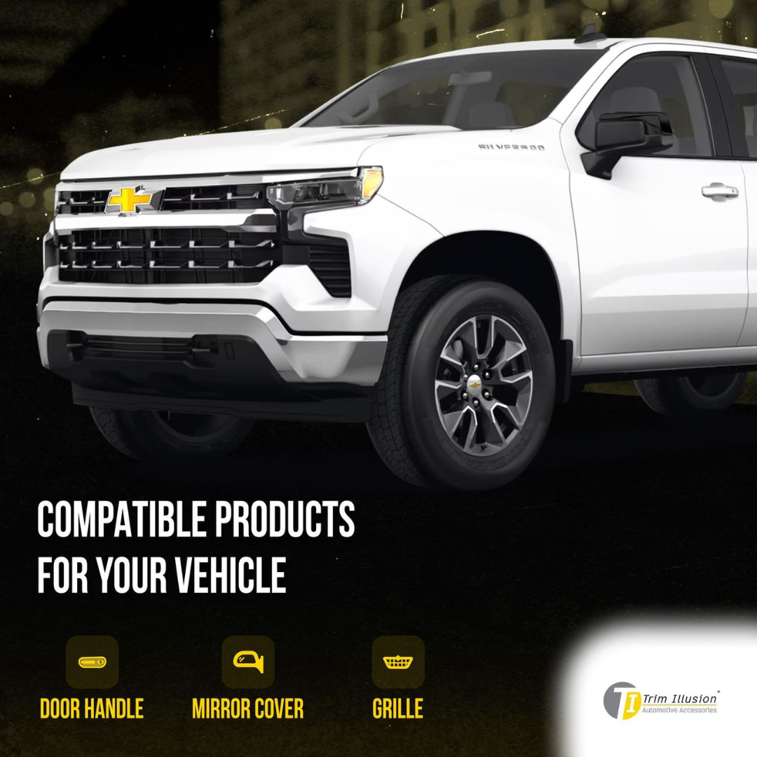 2019-2024 Chevrolet Silverado 1500, 19-24 GMC Sierra 1500 2 PCS Top Gloss Black Replacement Mirror Cover