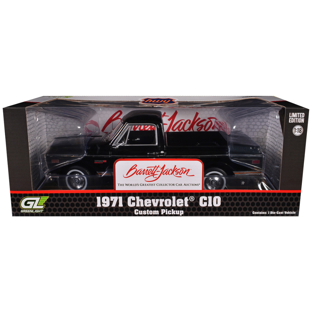 1971 Chevrolet C-10 Custom Pickup Truck Black "Barrett-Jackson - Scottsdale 2024" 1/18 Diecast Model Car