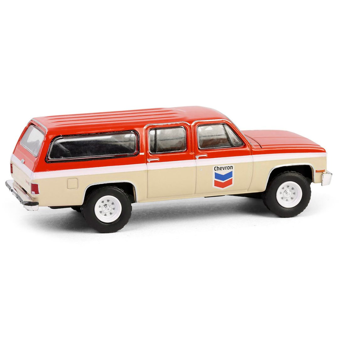 1988 GMC Suburban Sierra Classic C10 "Chevron" Orange and Beige with White Stripes "Chevron Special Edition" Series 1 1/64 Diecast Model Car