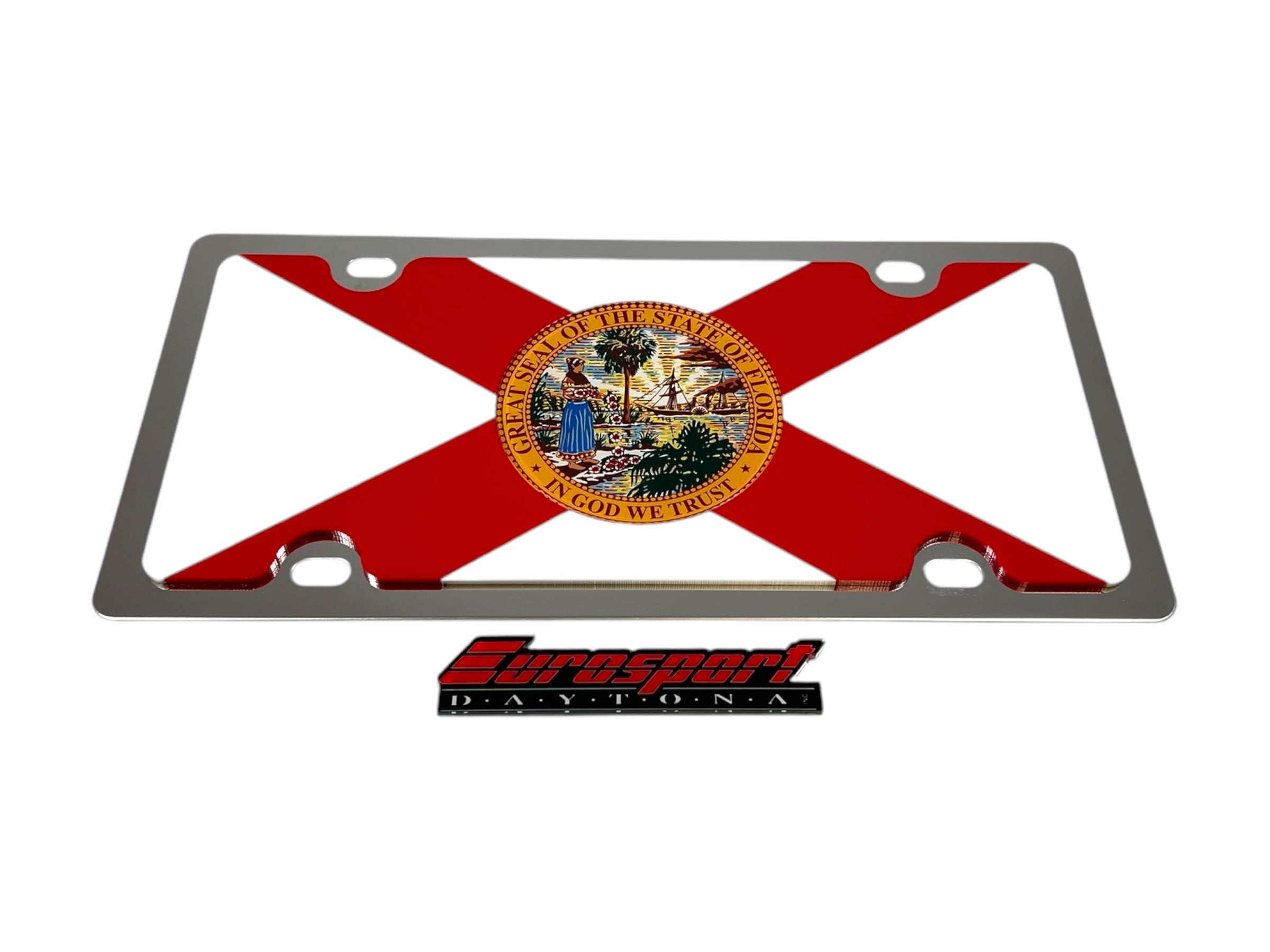Florida State Flag Stainless Steel License Plate