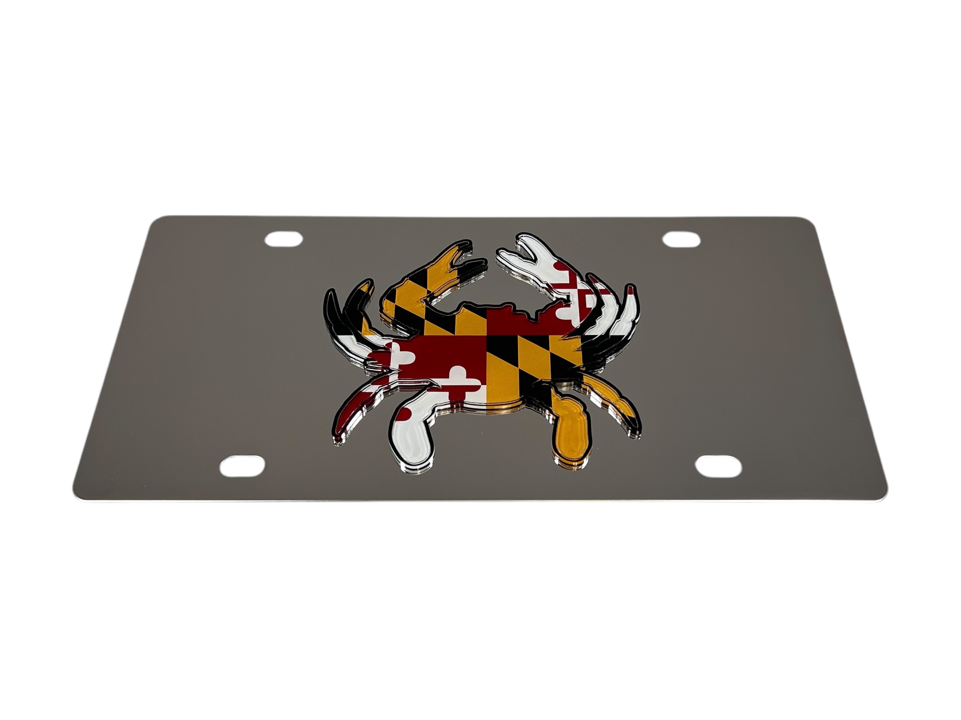 Maryland Crab State Flag Stainless Steel License Plate