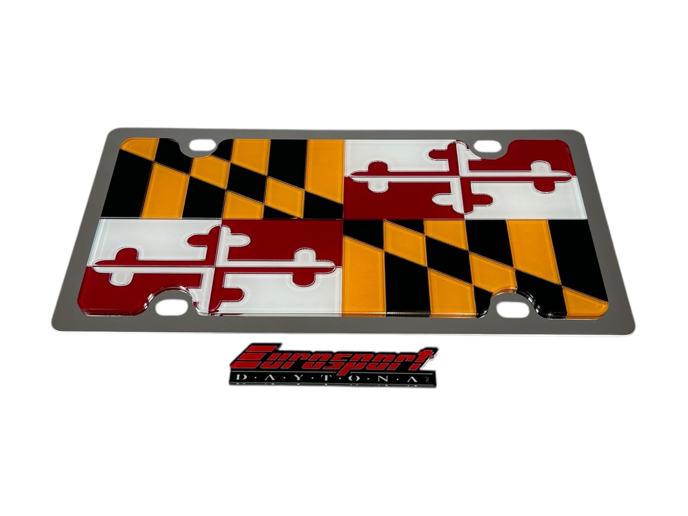 Maryland State Flag Stainless Steel License Plate