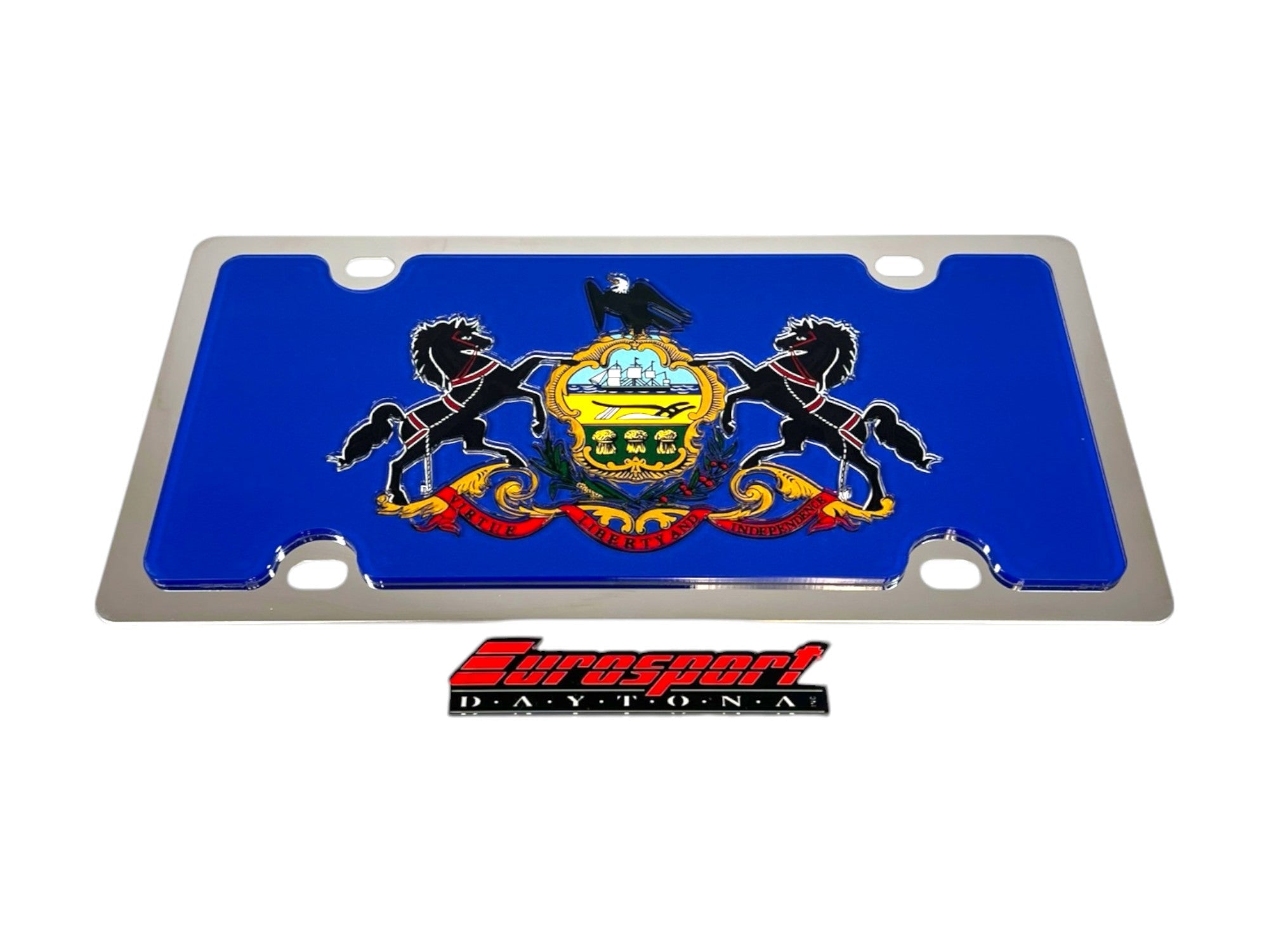 Pennsylvania State Flag Stainless Steel License Plate