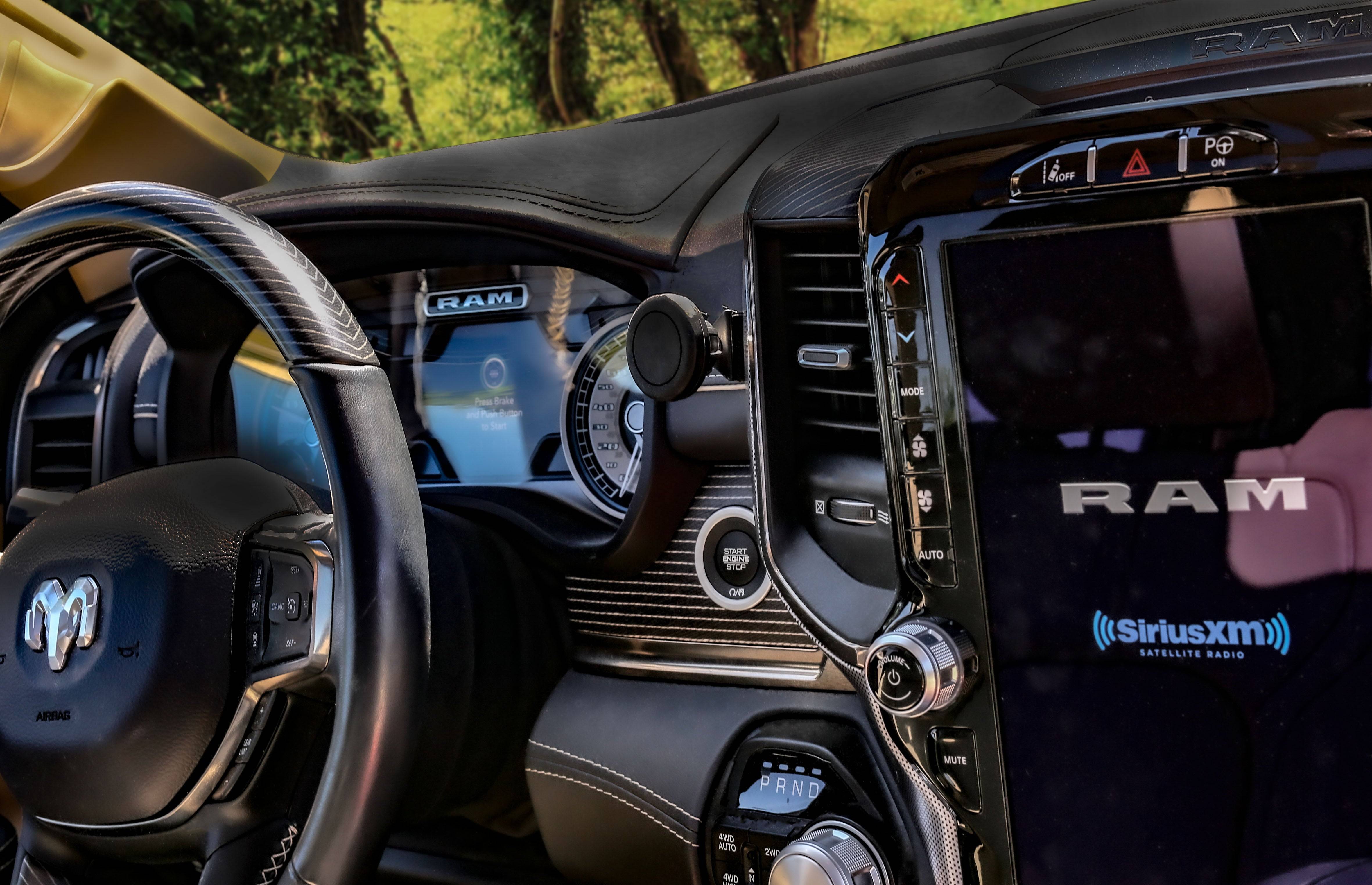 Direct Fit Phone Mount: Ram TRX, Ram Limited (2019-Present),Laramie Longhorn (2020+)