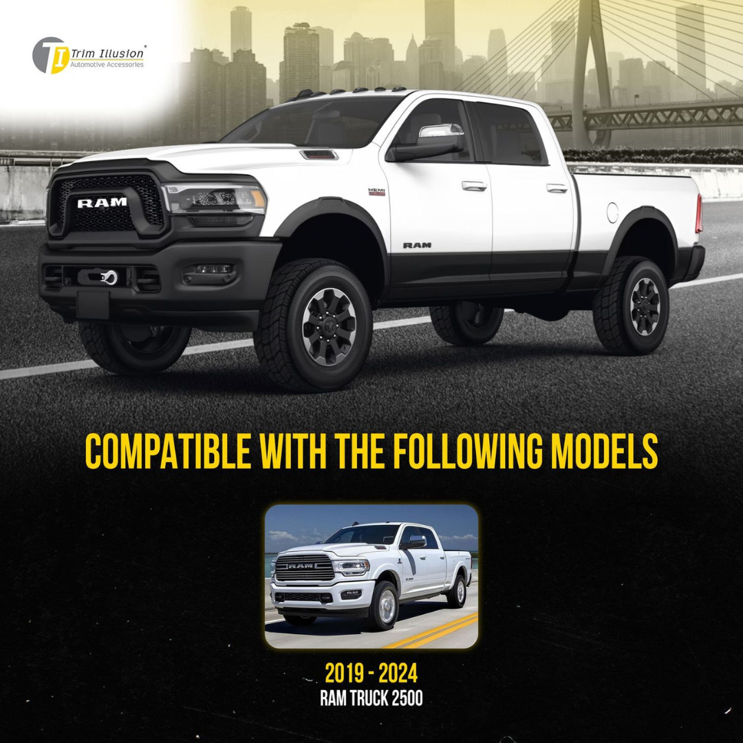 2010 Dodge Ram 2500/Ram 3500, 11-22 Ram 2500/3500 Non-Tow Style 2 PCS With Turn Signal Top Chrome Tape-on Mirror Cover