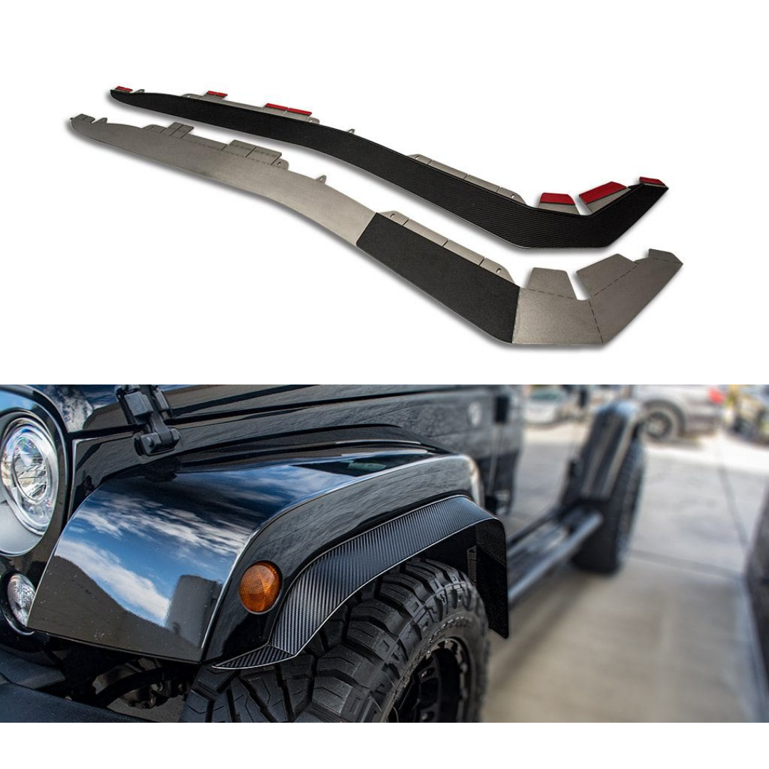 2007-2018 Jeep Wrangler JK/JKU - Tactical Fender Flares | Carbon Fiber Wrapped Stainless Steel