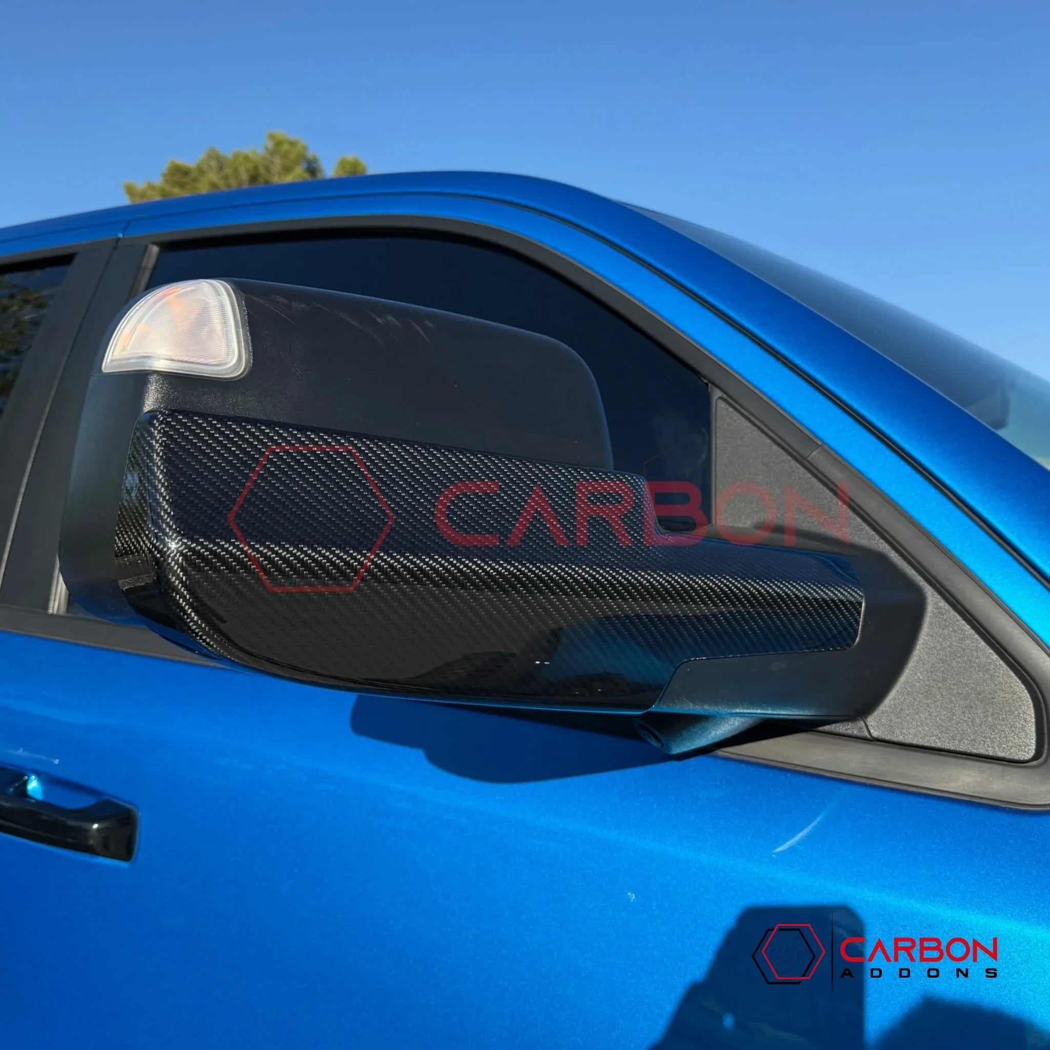 2019+ RAM 1500 / TRX / RHO Tow Mirror Base Real Carbon Fiber Covers