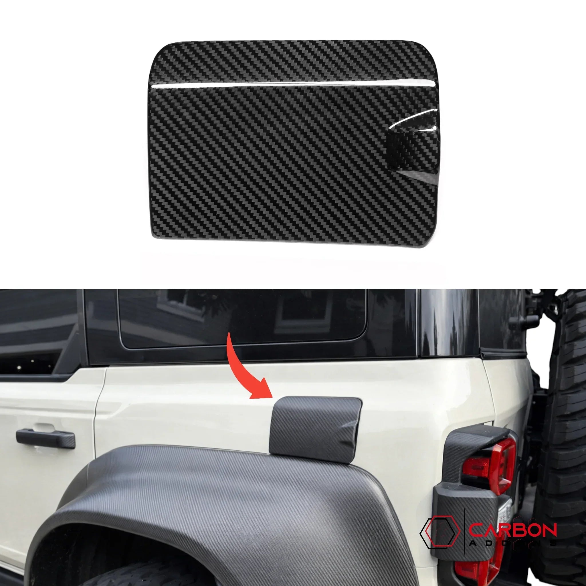 Real Carbon Fiber Gas Cap Cover For 2021–2026 Ford Bronco Raptor | Matte or Glossy Finish