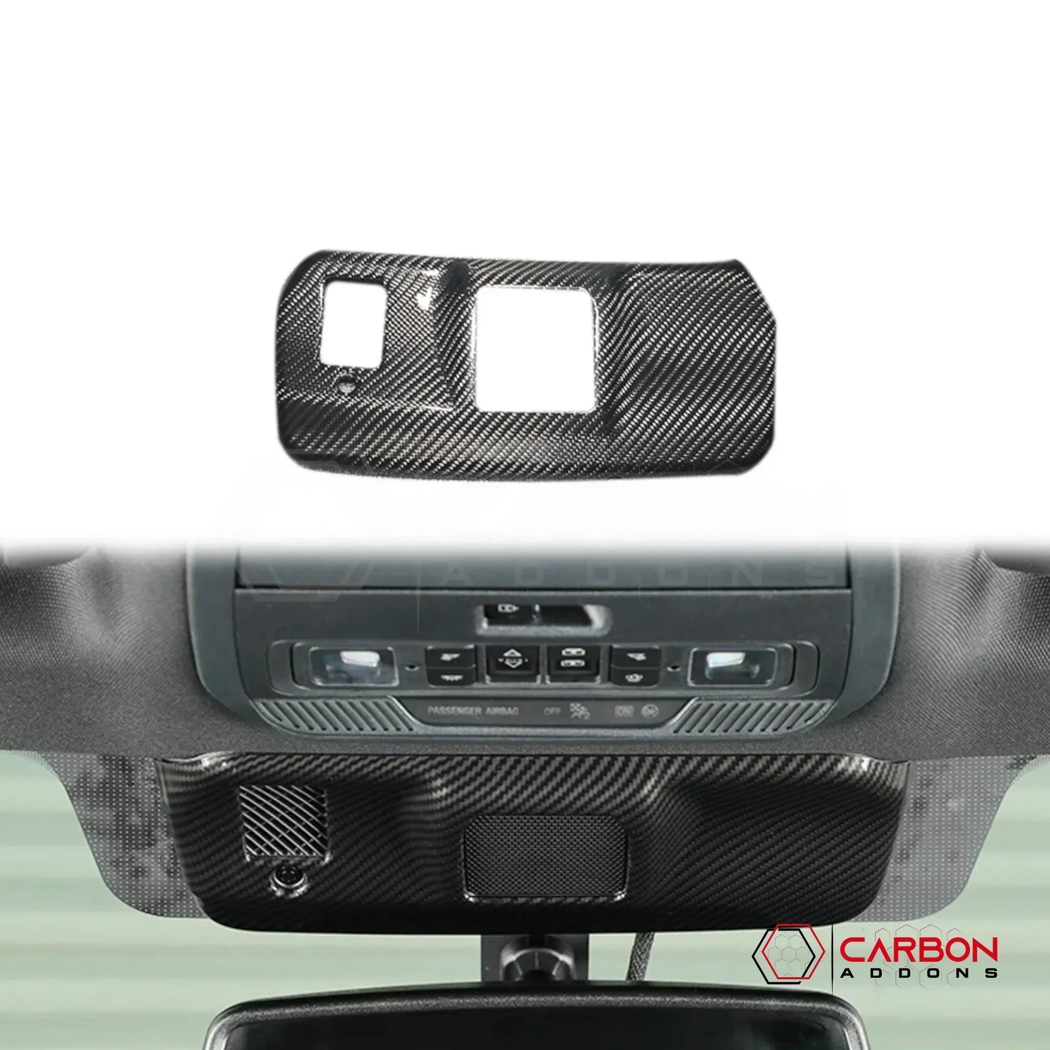 Real Carbon Fiber Rearview Mirror Base Trim Cover for 2021+ Ford F-150