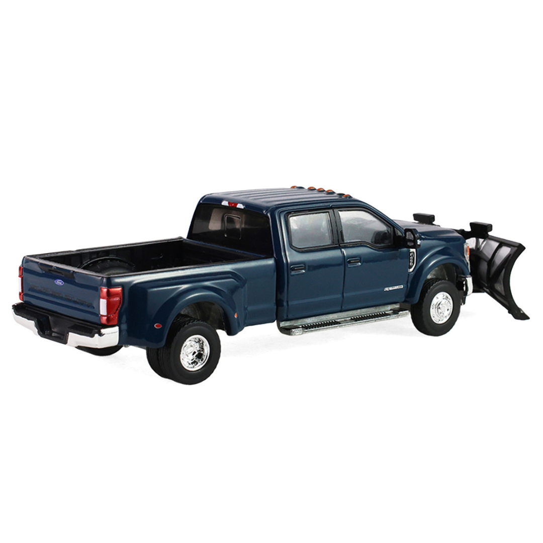 2022 Ford F-450 Dually Pickup Truck with Snow Plow Antimatter Blue Metallic "Dually Drivers" Series 17 1/64 Diecast Model Car
