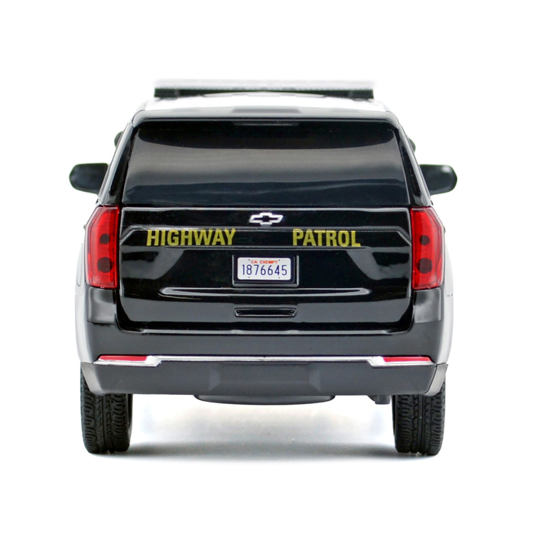 2025 Chevrolet Tahoe Police Pursuit Vehicle "California Highway Patrol" Black and White "Law Enforcement and Public Service" Series 1/24 Diecast Model Car
