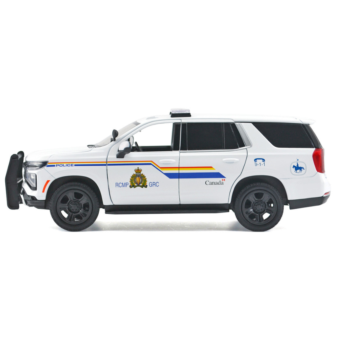 2025 Chevrolet Tahoe PPV with Light Bar "RCMP Royal Canadian Mounted Police" White "Law Enforcement and Public Service" Series 1/24 Diecast Model Car