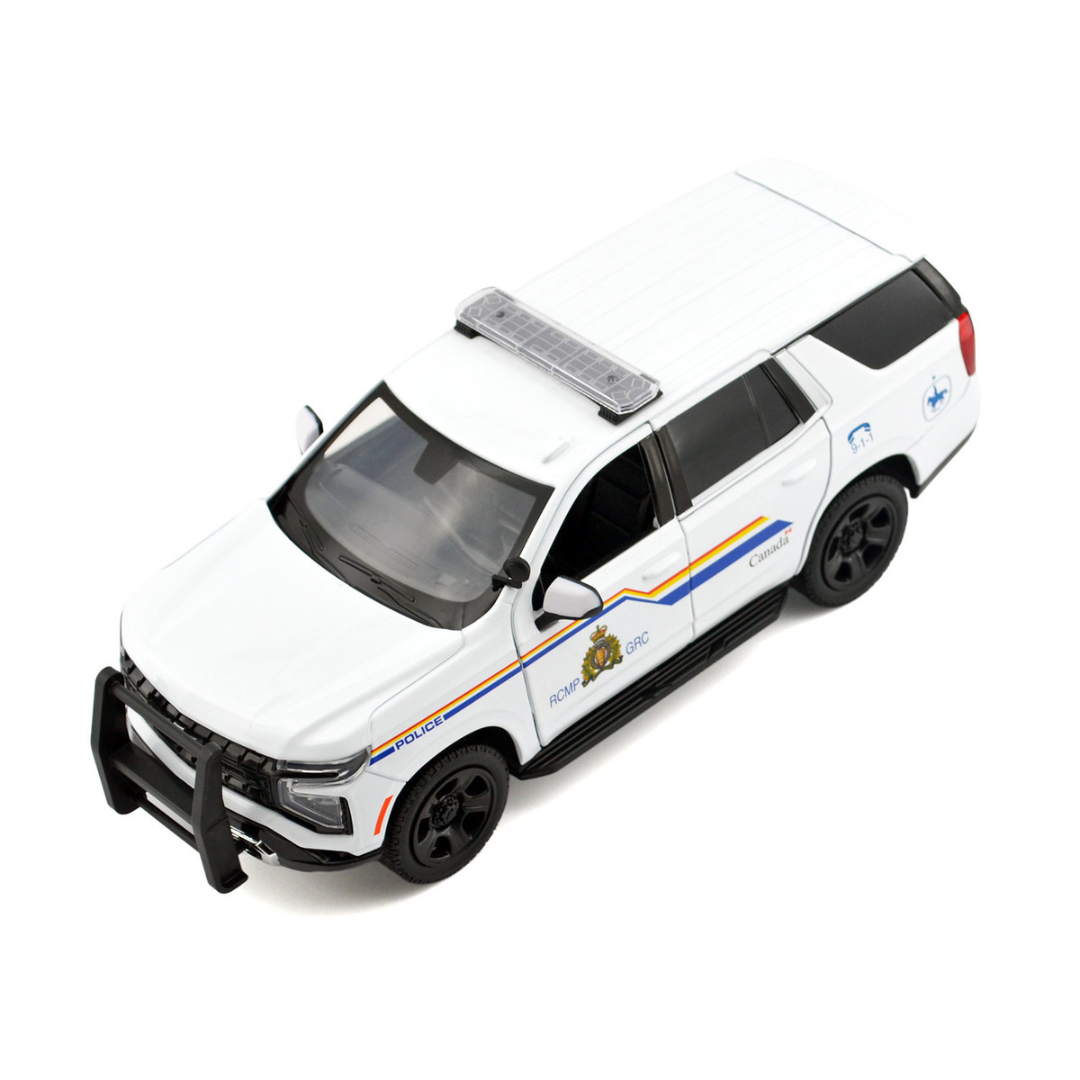 2025 Chevrolet Tahoe PPV with Light Bar "RCMP Royal Canadian Mounted Police" White "Law Enforcement and Public Service" Series 1/24 Diecast Model Car