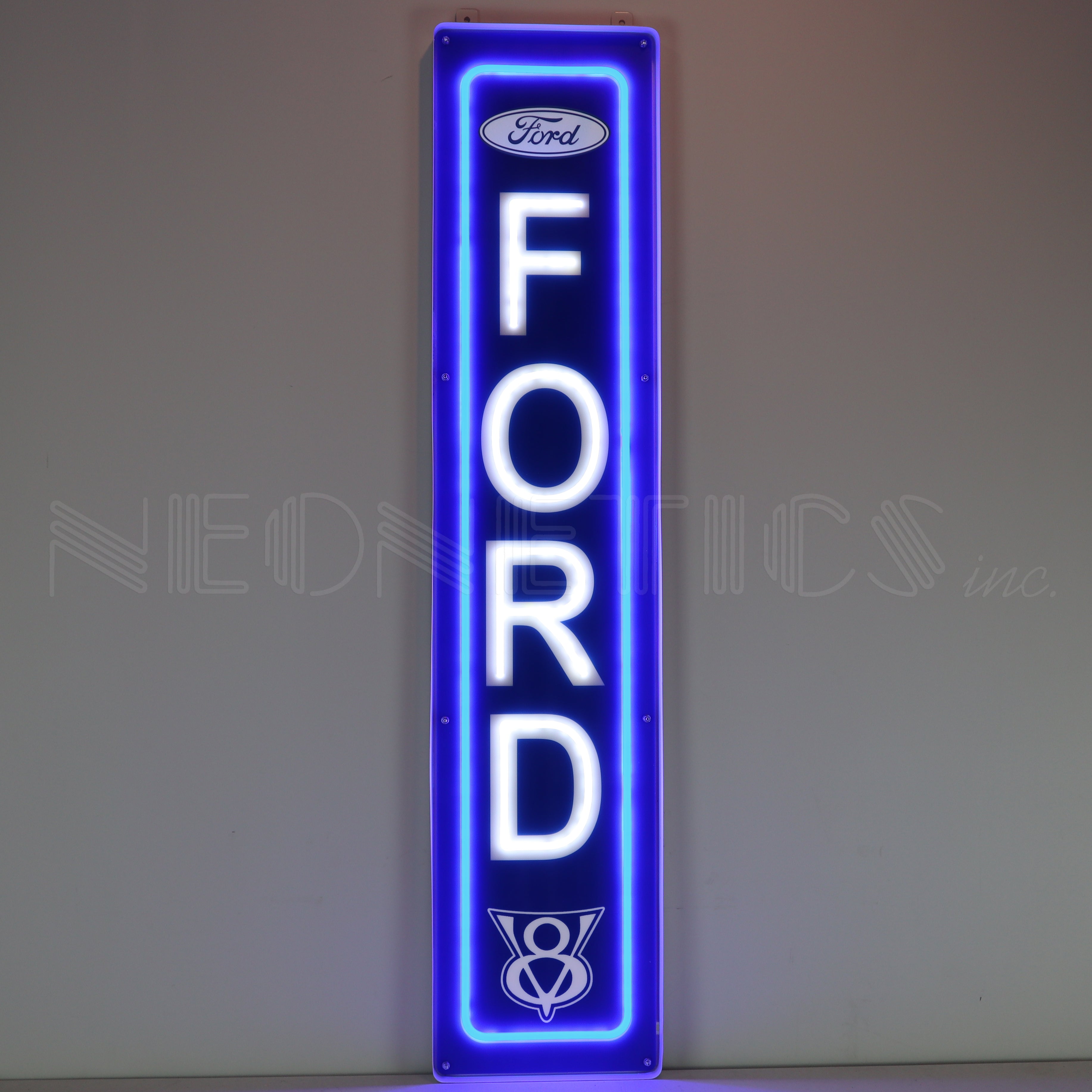 FORD VERTICAL LED FLEX-NEON SIGN IN STEEL CAN